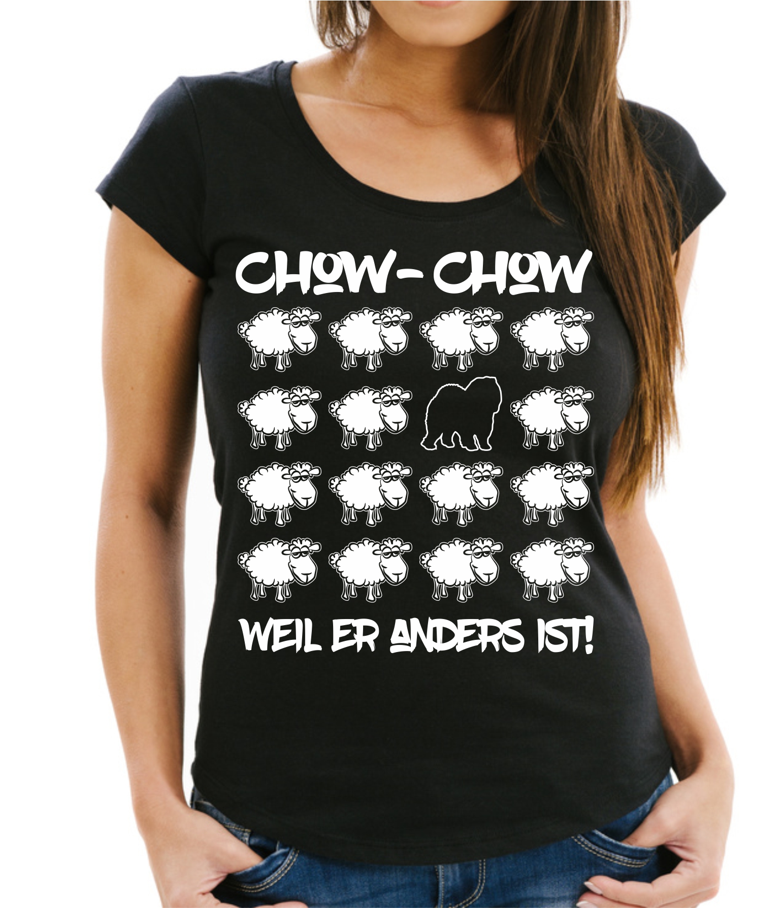 CHOW CHOW DAMEN T-SHIRT BLACK SHEEP by SIVIWONDER