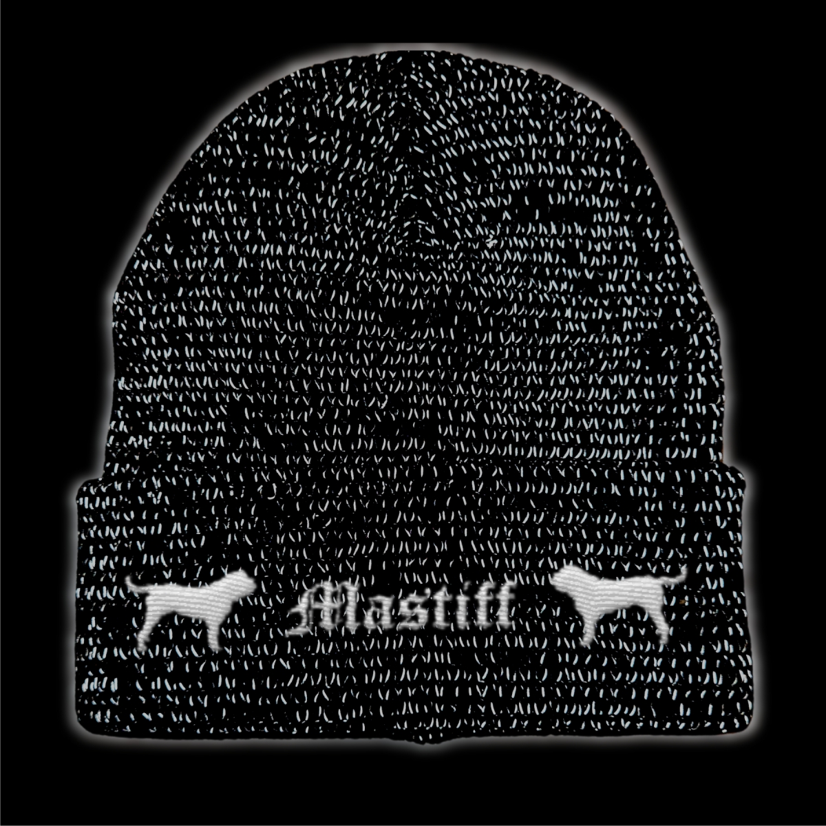 Bad Mastiff reflektierende Mütze Stickerei Hund Winter Strickmütze reflex Beanie warm