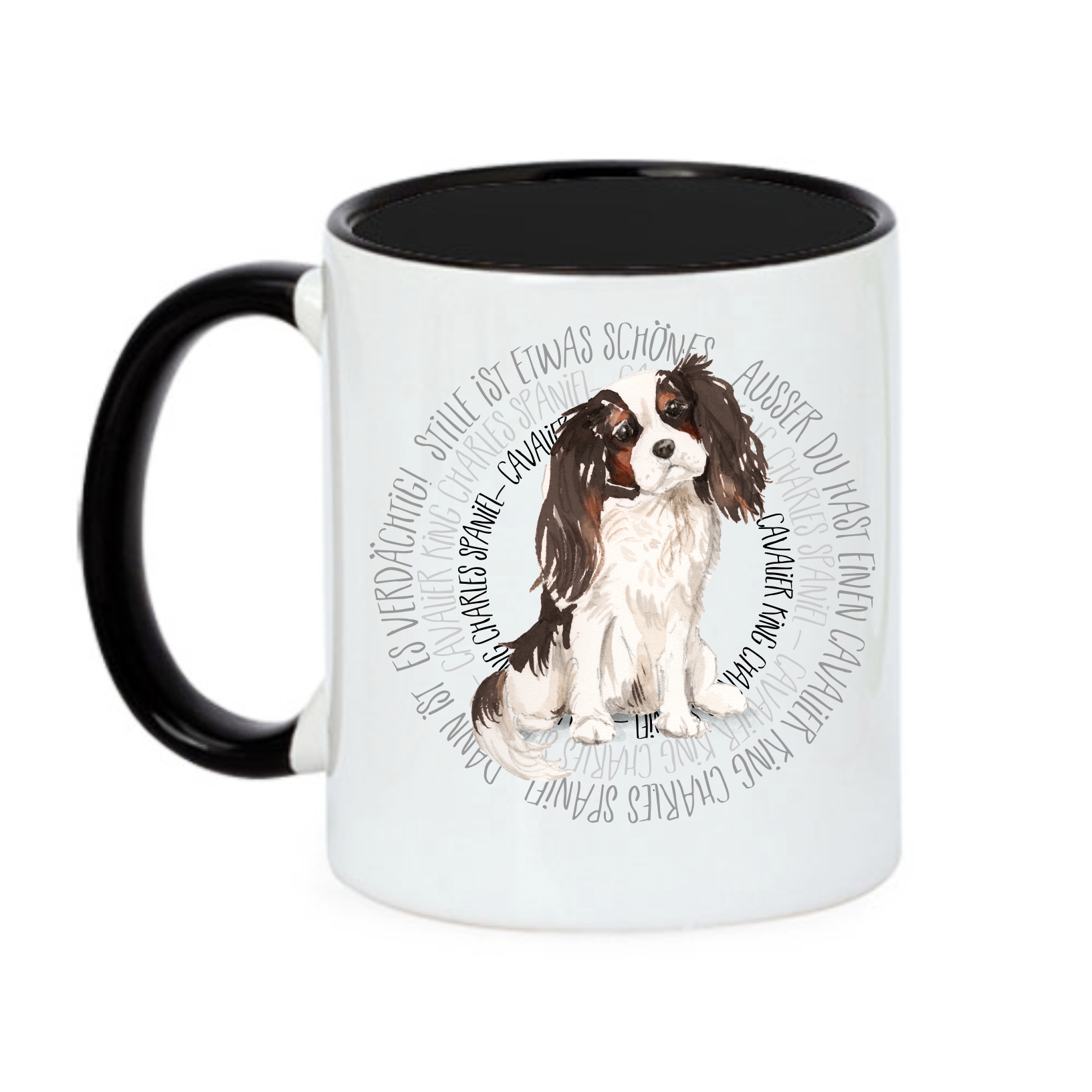 CAVALIER KING CHARLES SPANIEL TASSE CIRCLE WATERCOLOUR Motiv by SIVIWONDER