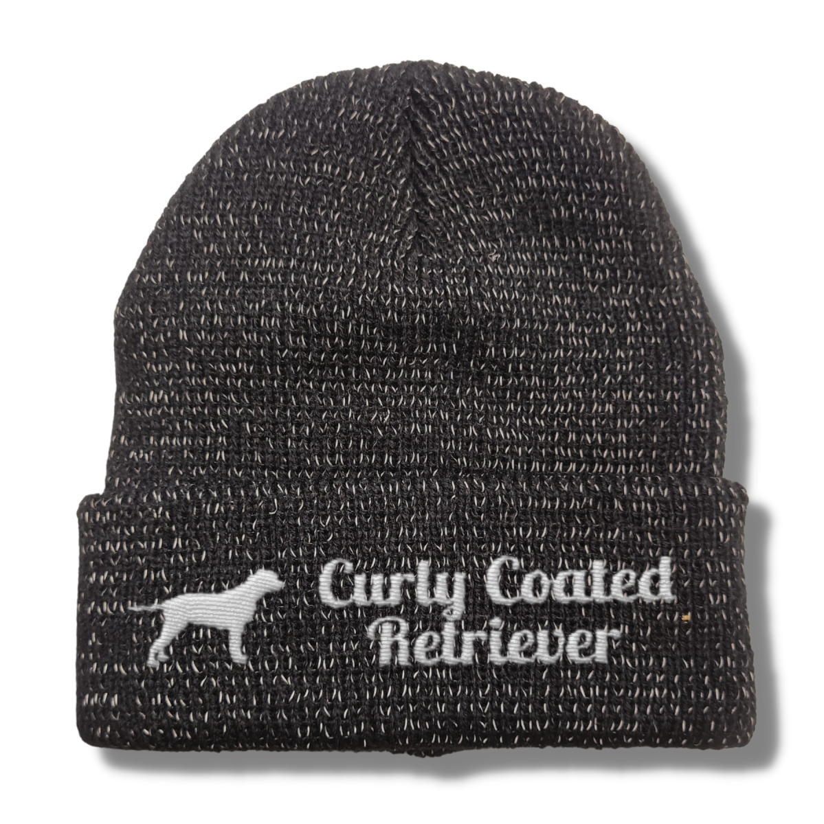 Curly Coated Retriever reflektierende Mütze Stickerei Hund Winter Strickmütze reflex Beanie warm