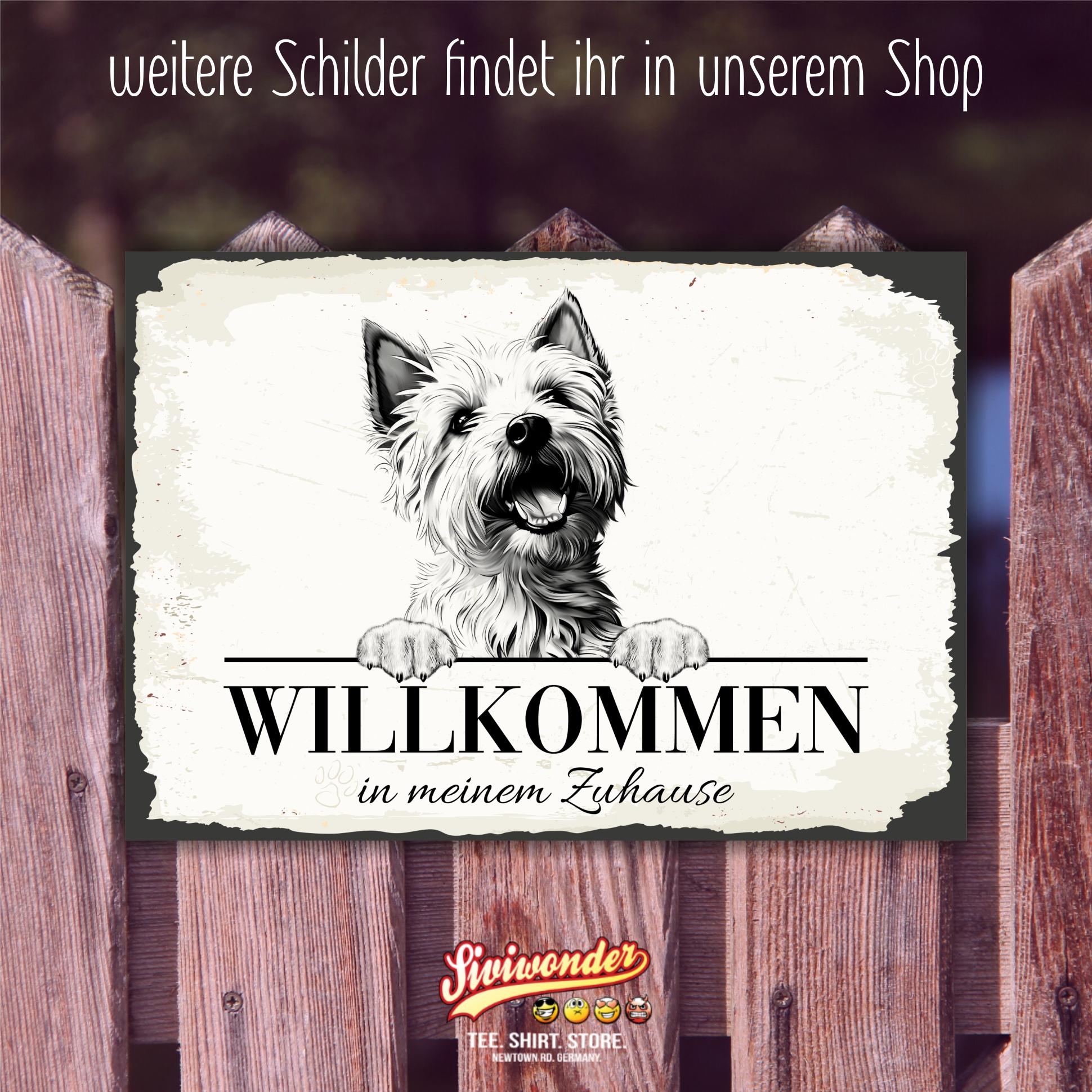 Hundeschild Willkommen Zuhause Westie  Schild