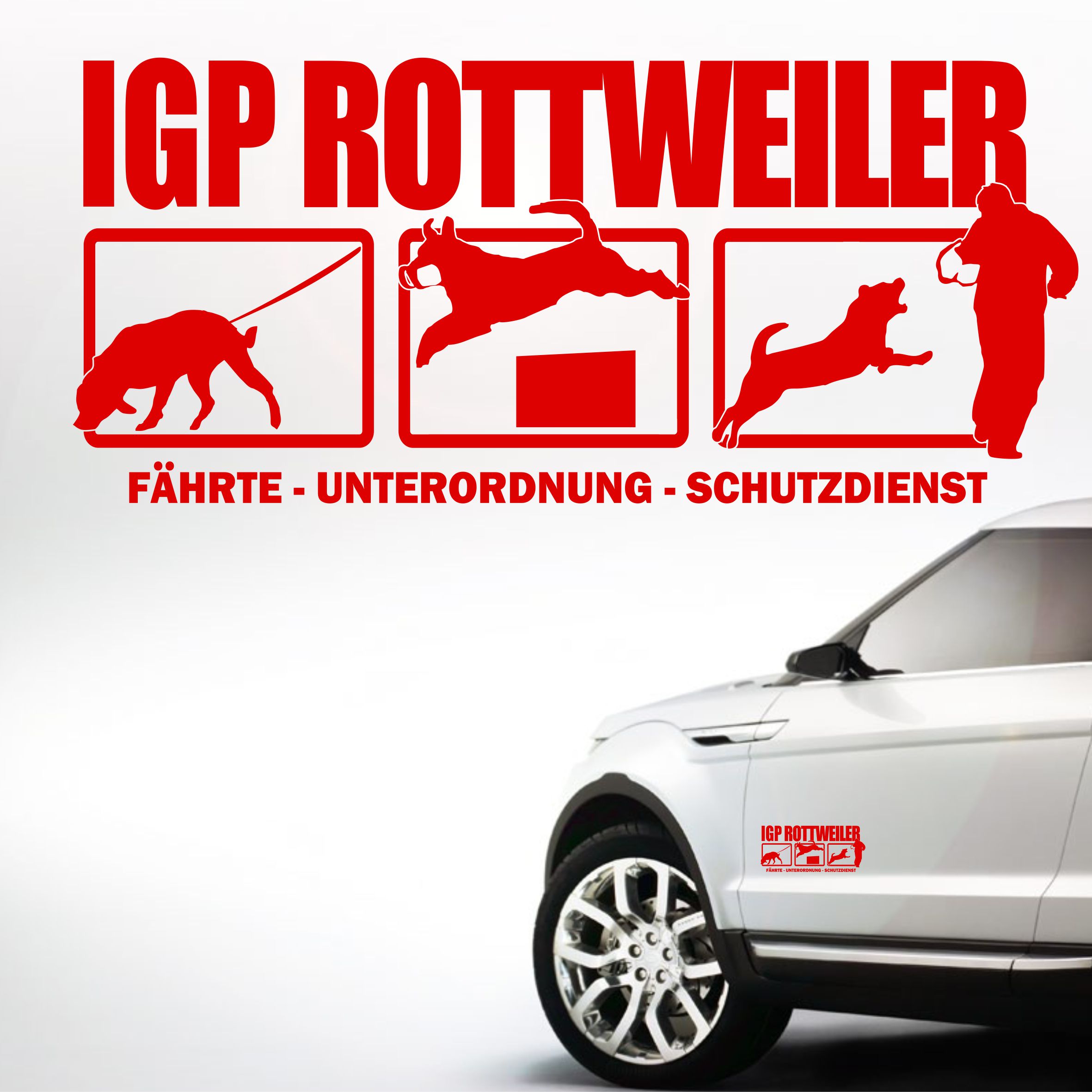 Aufkleber Hundemotiv Rasse IGP IPO Begleithund Prüfung Internationale Prüfungsordnung Gebrauchshudeprüfung Fährte Schutzdi
