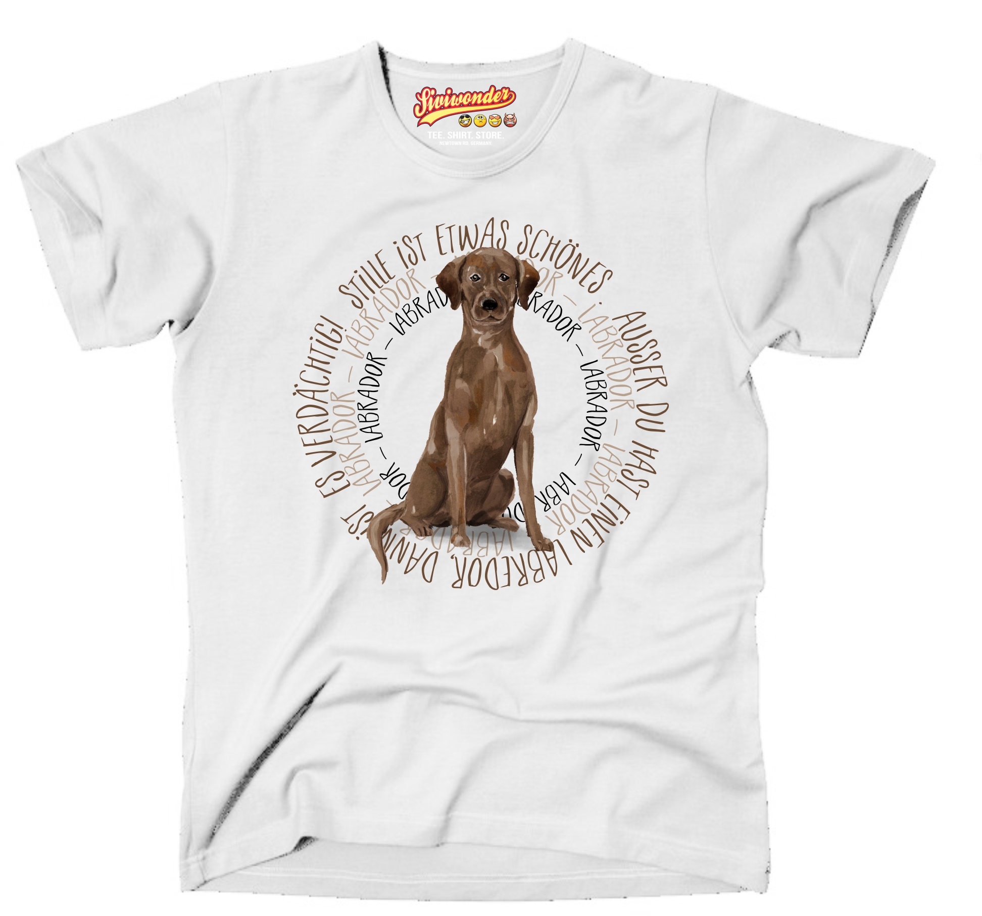 BROWN LABRADOR UNISEX T-SHIRT CIRCLE Watercolor by SIVIWONDER
