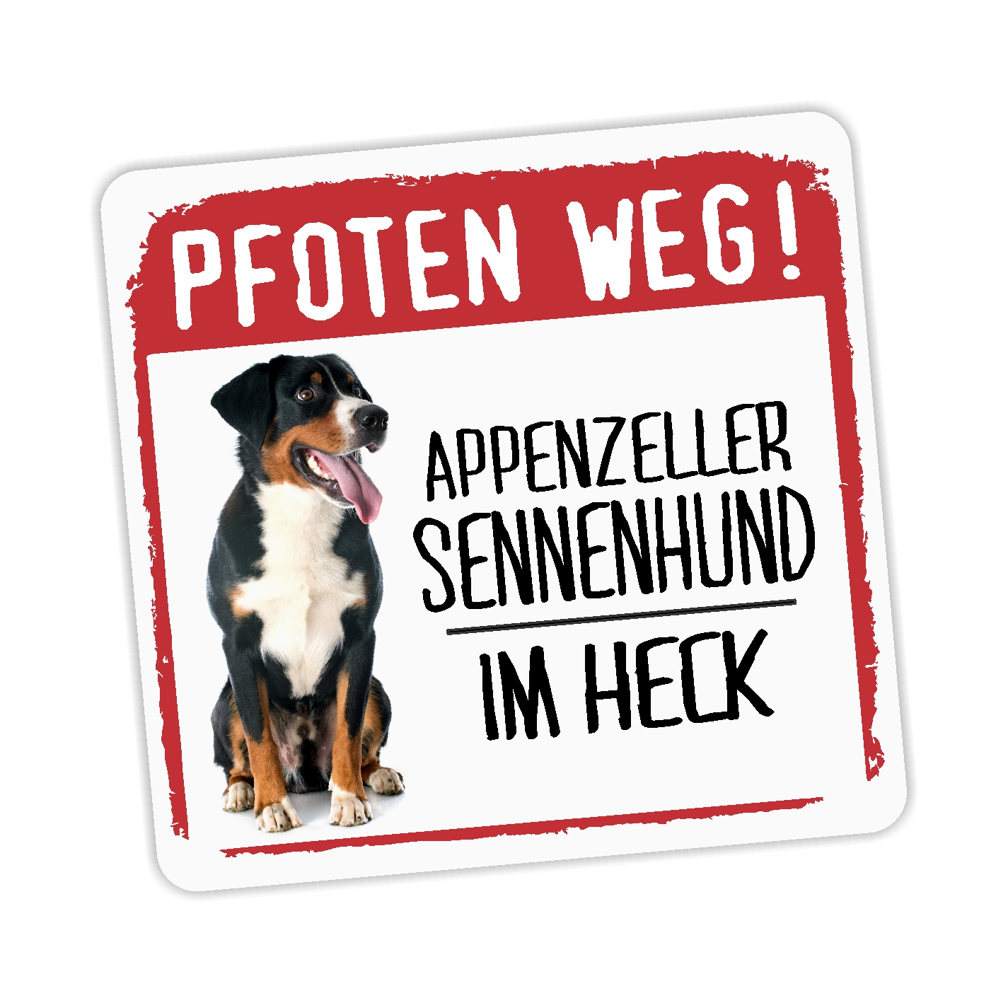 Appenzeller Sennenhund Sennen Hund Schweiz Dog Pfoten weg  Aufkleber Digitaldruck Motiv by SIVIWONDER
