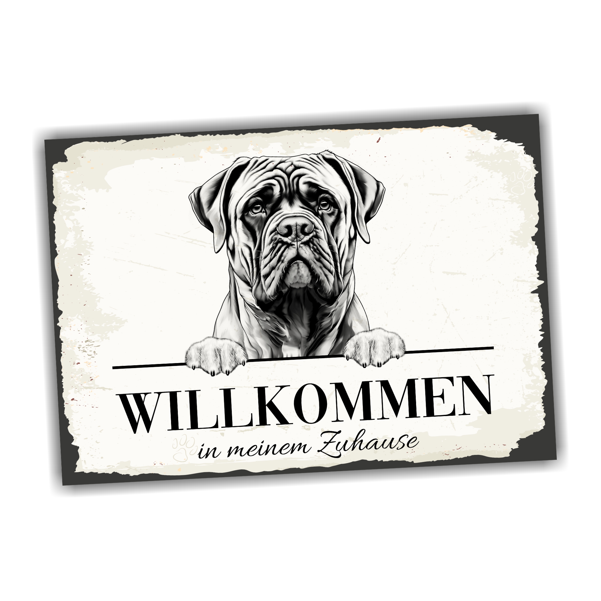Hundeschild Willkommen Zuhause Bullmastiff Mastiff No.1 Dog Schild Spruch Türschild Warnschild