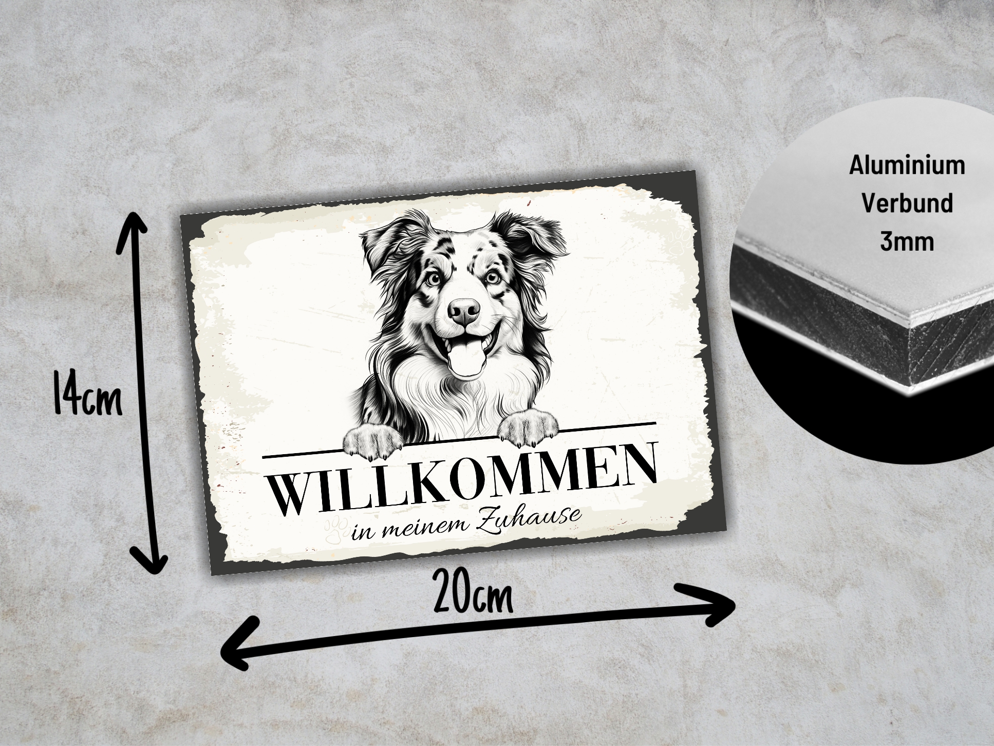 Hundeschild Willkommen Zuhause Aussie Terrier Schild Achtung Zaun Frau Spruch Türschild Hundeschild Warnschild  Design by Siviwonder