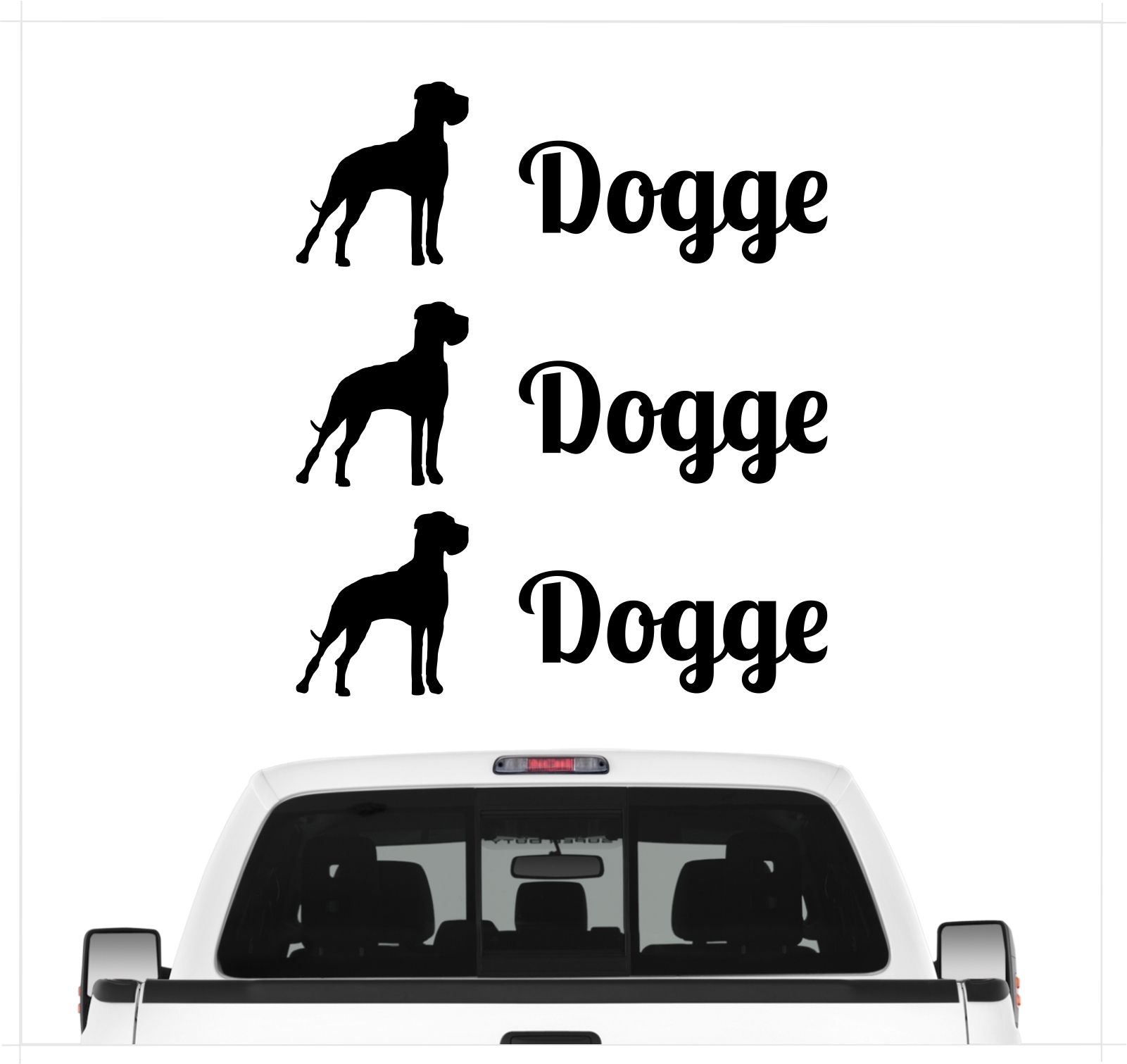 Dogge deutsche Great Dane Aufkleber 3er Set Hundeaufkleber Hundemotiv Hund Folie