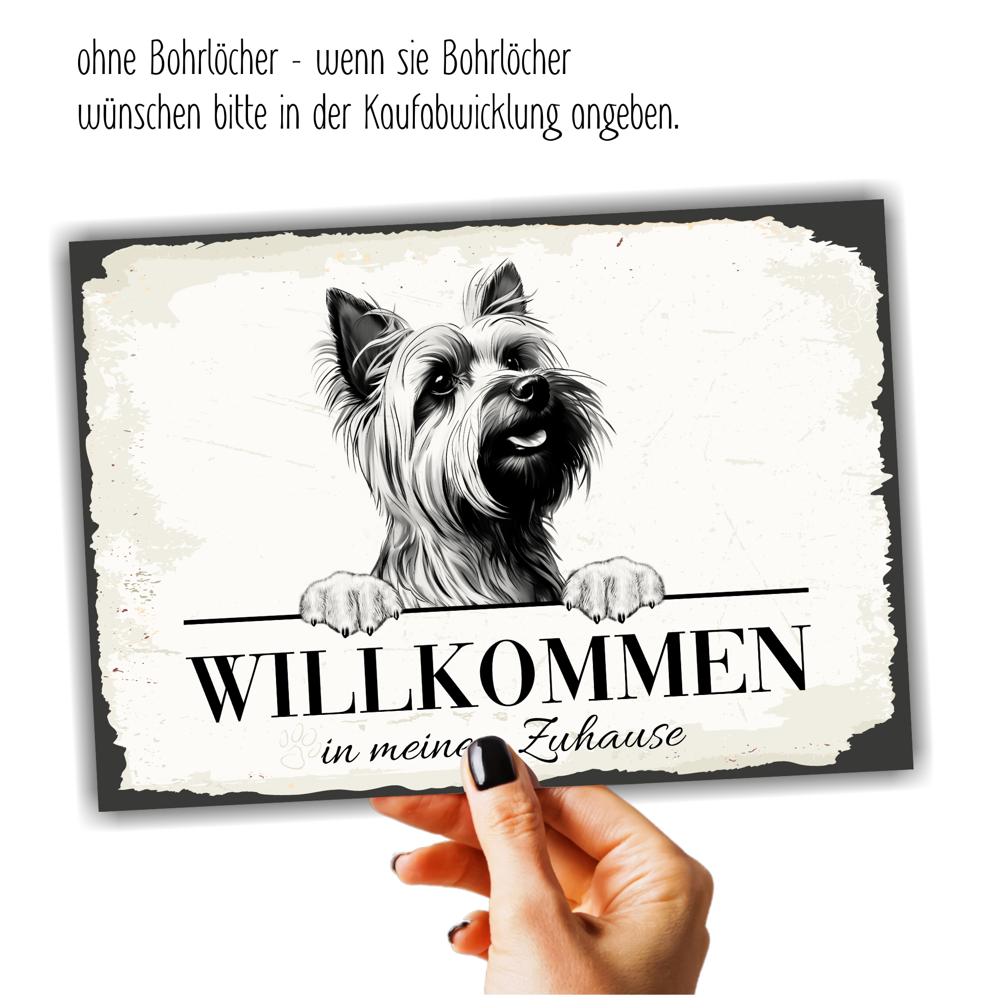 Hundeschild Willkommen Zuhause Yorkshire Terrier Yorkie