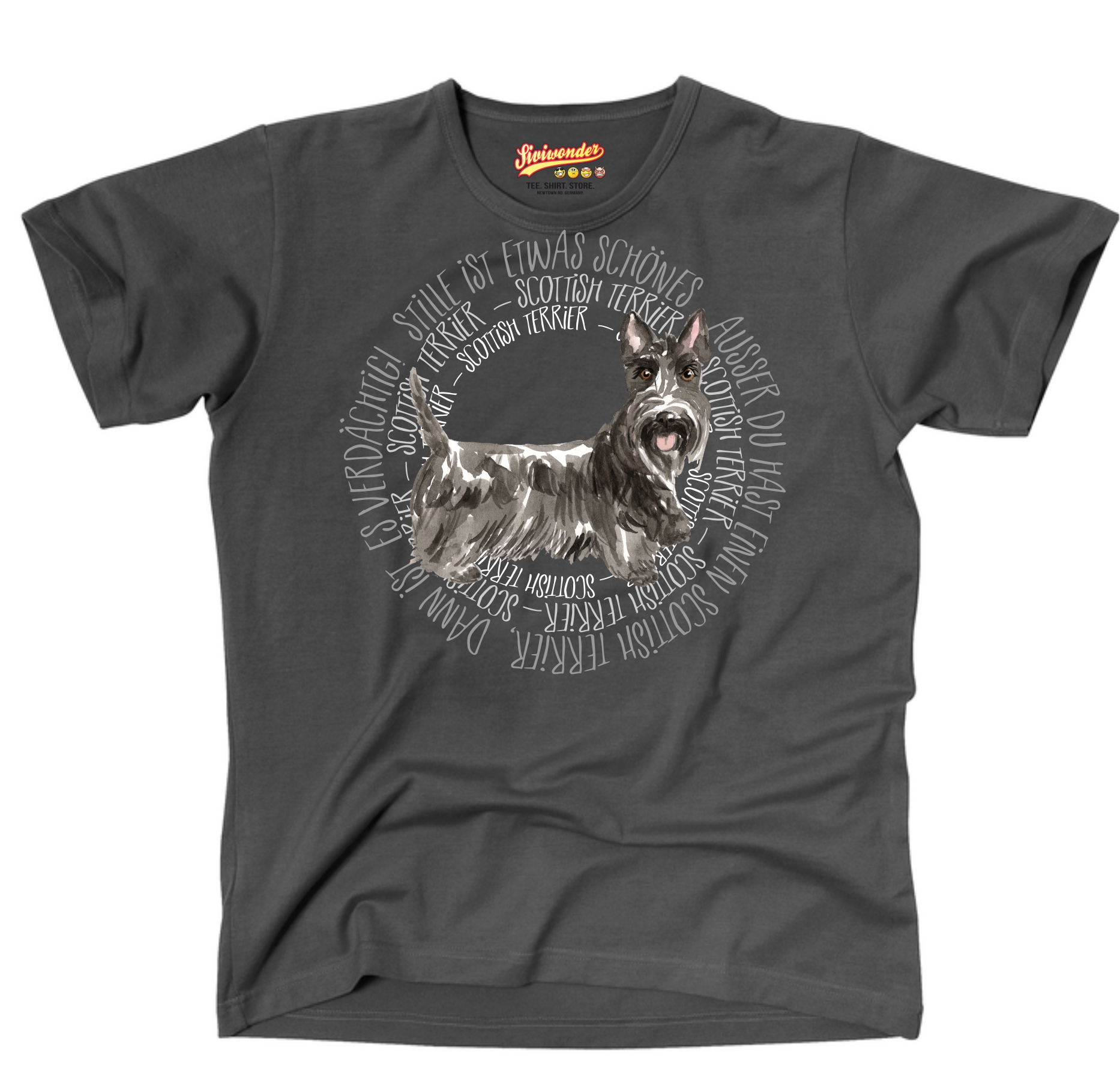 SCOTTISH TERRIER UNISEX T-SHIRT CIRCLE Watercolor by SIVIWONDER
