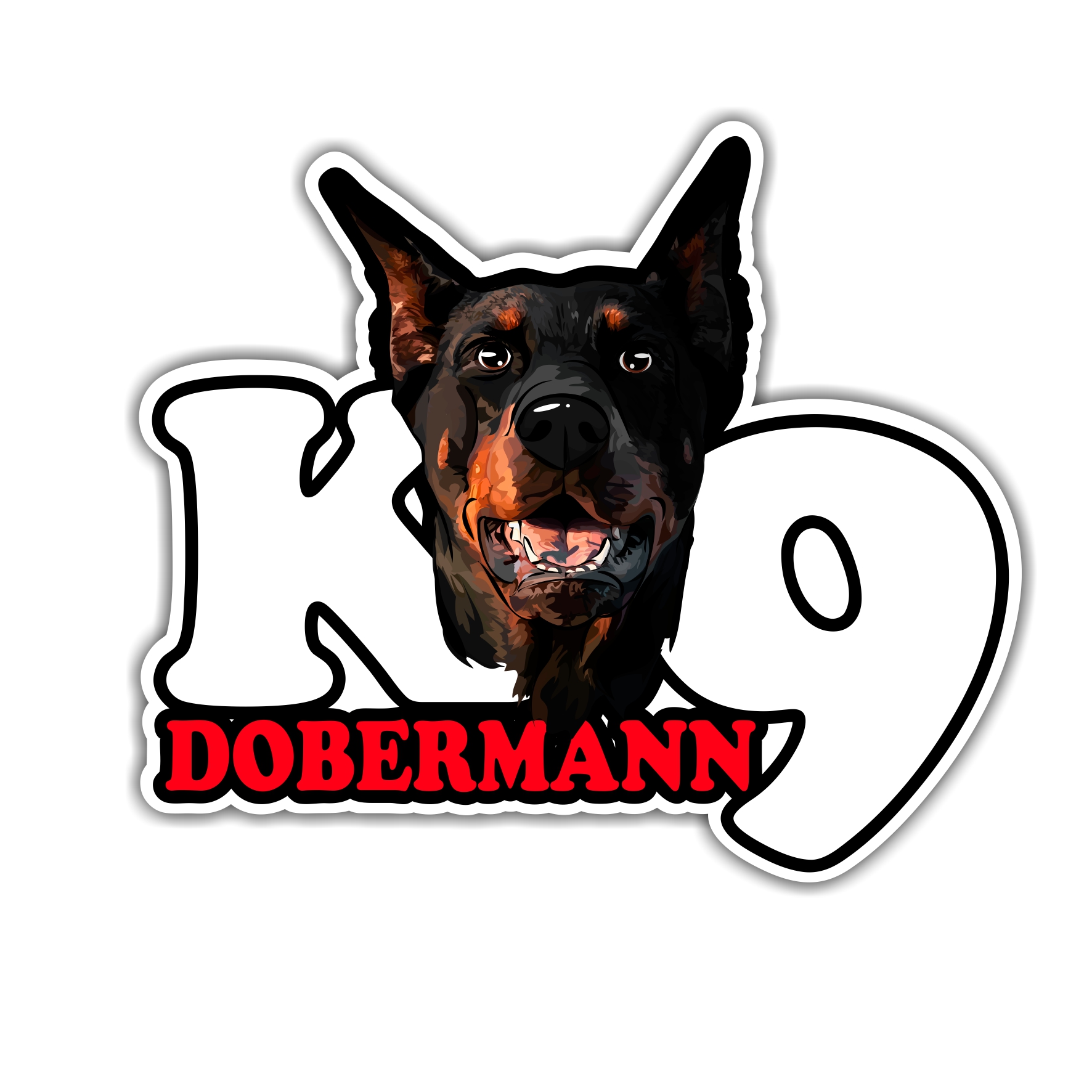 Aufkleber Sticker DOBERMANN K9