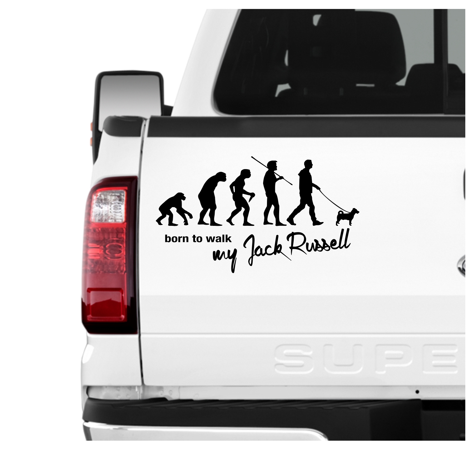 Jack Russell Terrier JRT Jacky Jackie Russel Evolution Born to Walk Hunde Aufkleber Sticker Autoaufkleber Wandtattoo Tattoo
