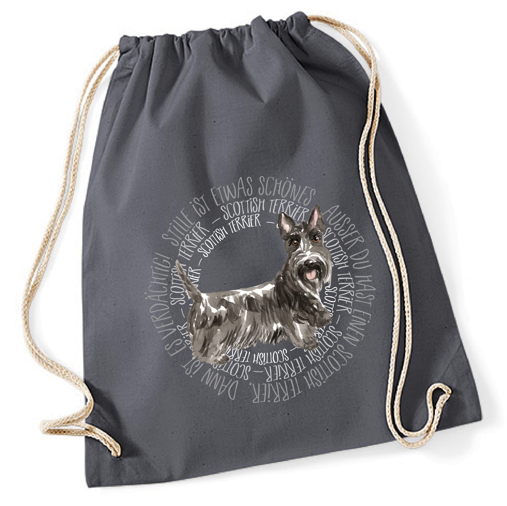 SCOTTISH TERRIER TURNBEUTEL CIRCLE Watercolor by SIVIWONDER