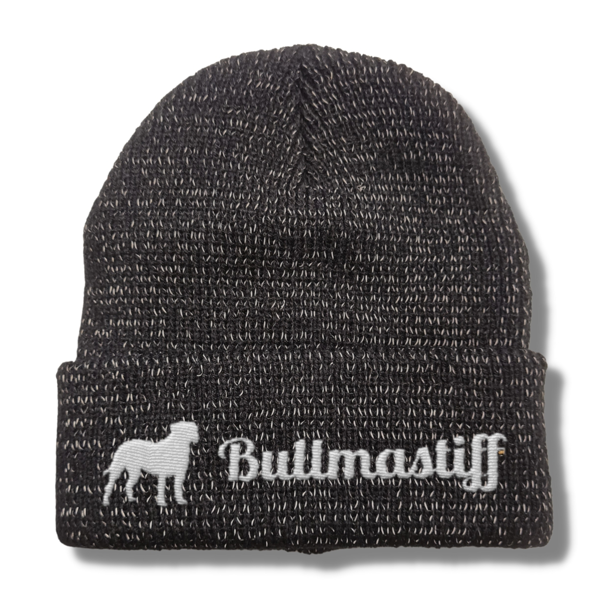 Bullmastiff reflektierende Mütze Stickerei Hund Winter Strickmütze reflex Beanie warm