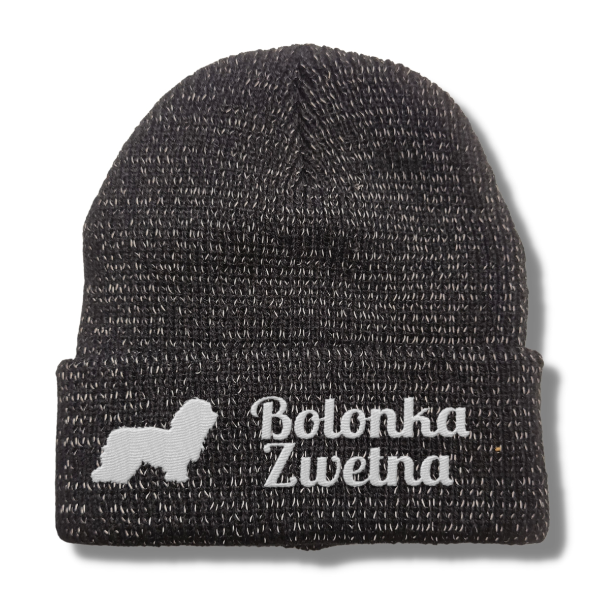 Bolonka Zwetna reflektierende Mütze Stickerei Hund Winter Strickmütze reflex Beanie warm