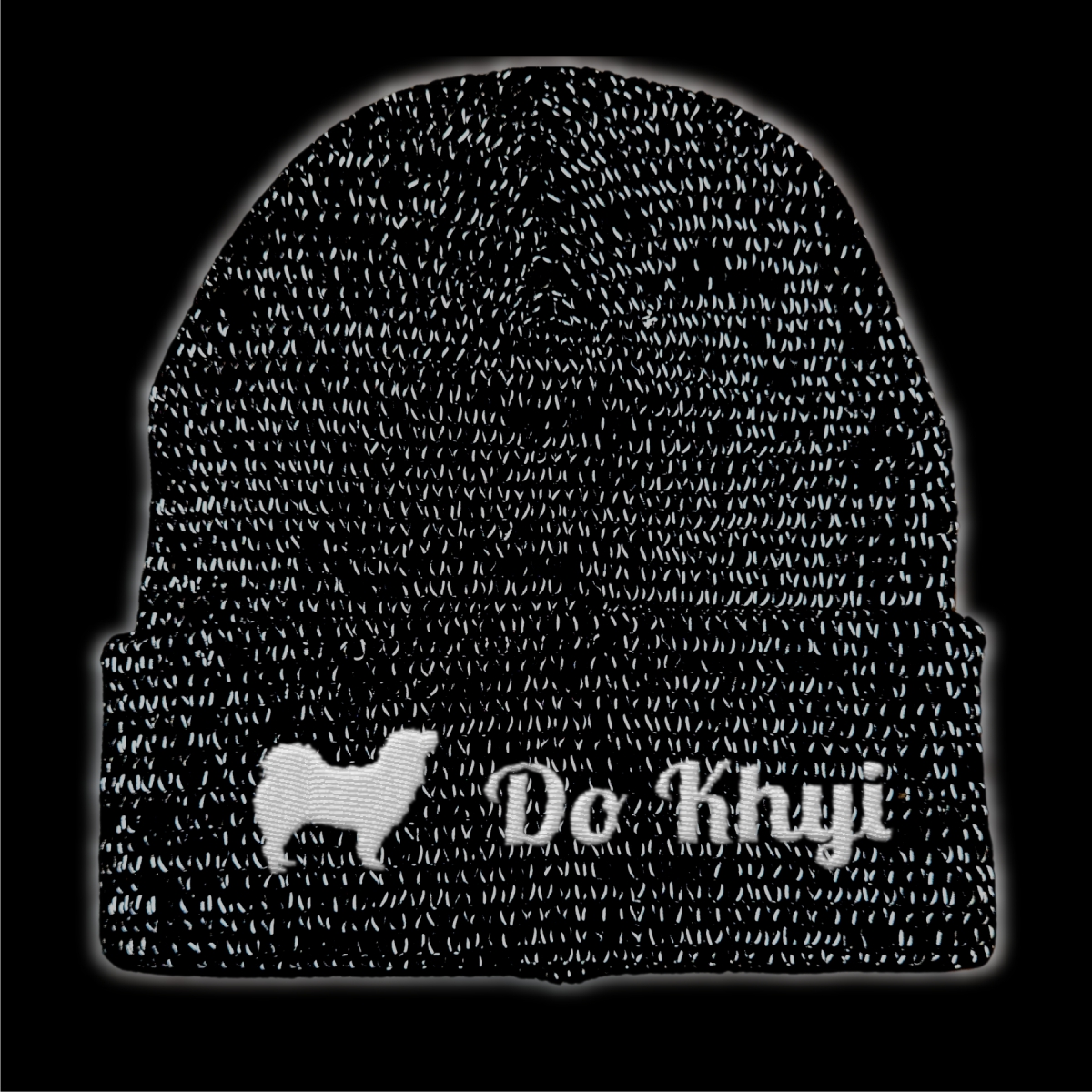 Do Khyi reflektierende Mütze Stickerei Hund Winter Strickmütze reflex Beanie warm
