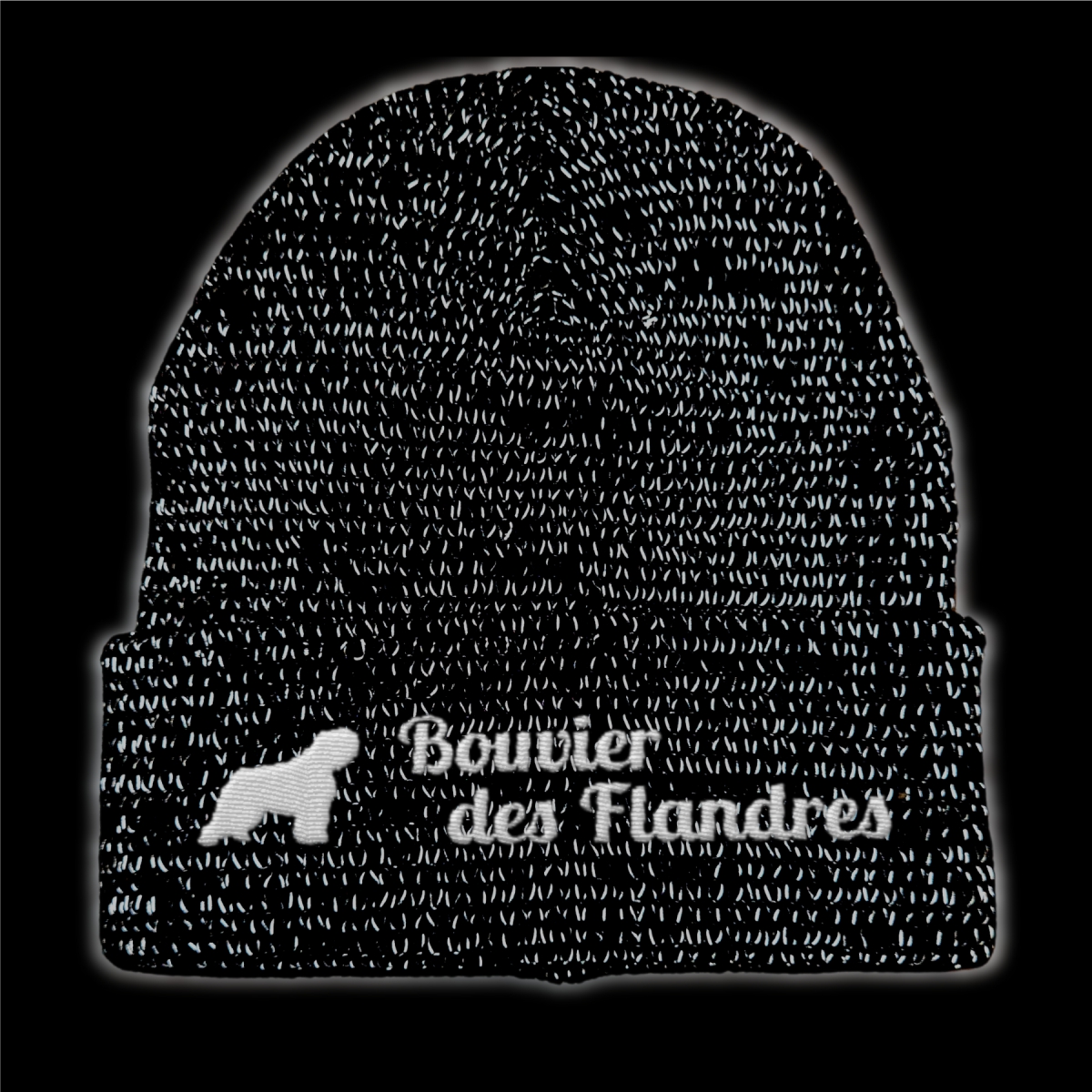 Bouvier Des Flandres reflektierende Mütze Stickerei Hund Winter Strickmütze reflex Beanie warm