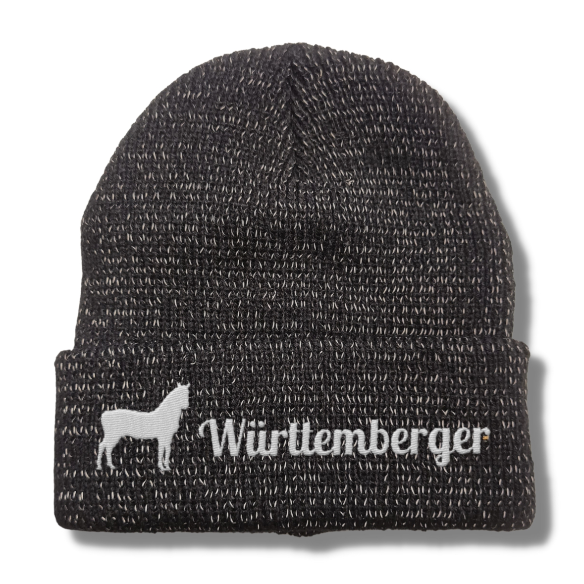 Württemberger reflektierende Mütze Stickerei Pferd Winter Strickmütze reflex Beanie warm