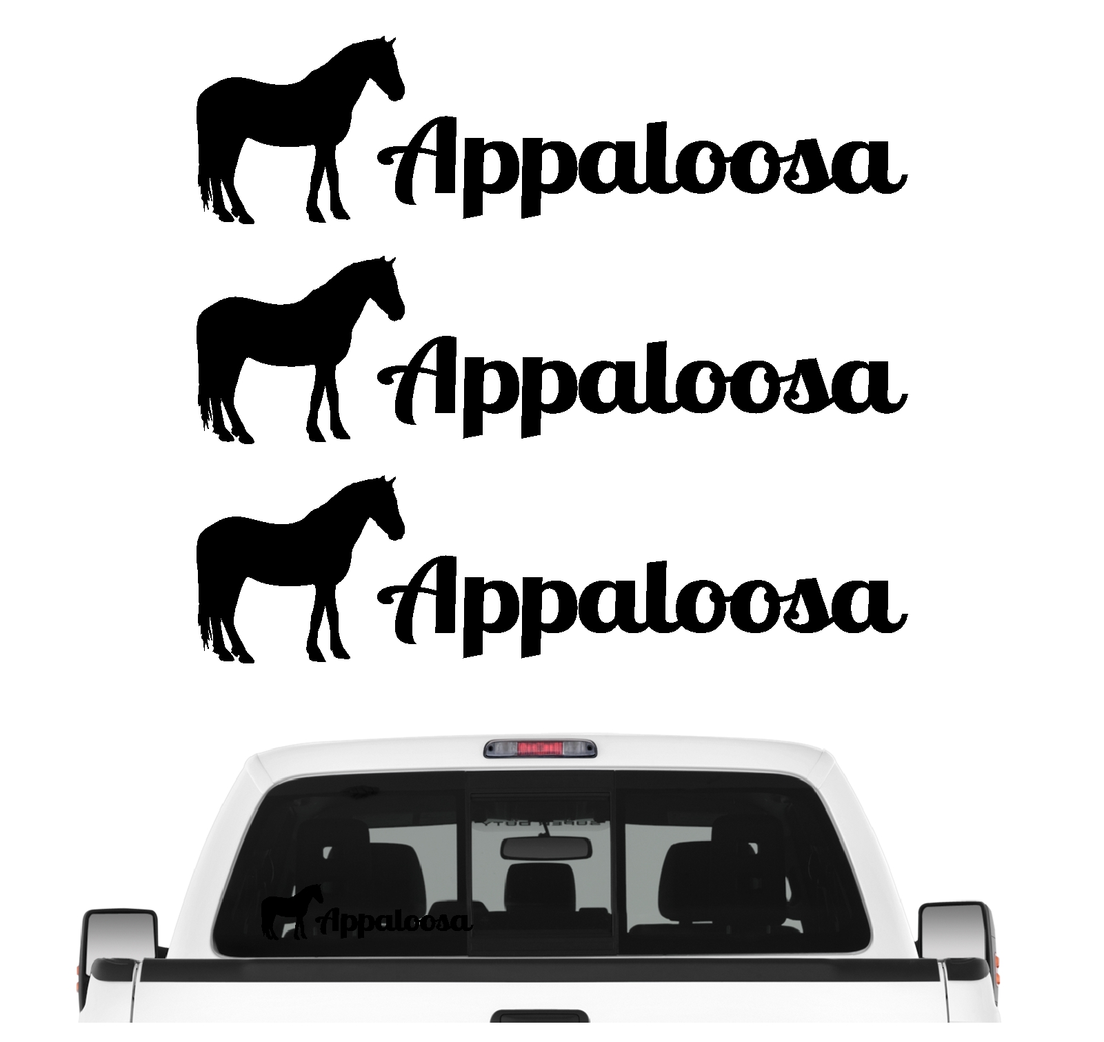 Appaloosa Sportpferd Western spanisches Pferd  Aufkleber 3er Set Pferdeaufkleber Pferd reiten Auto Folie by SIVIWONDER