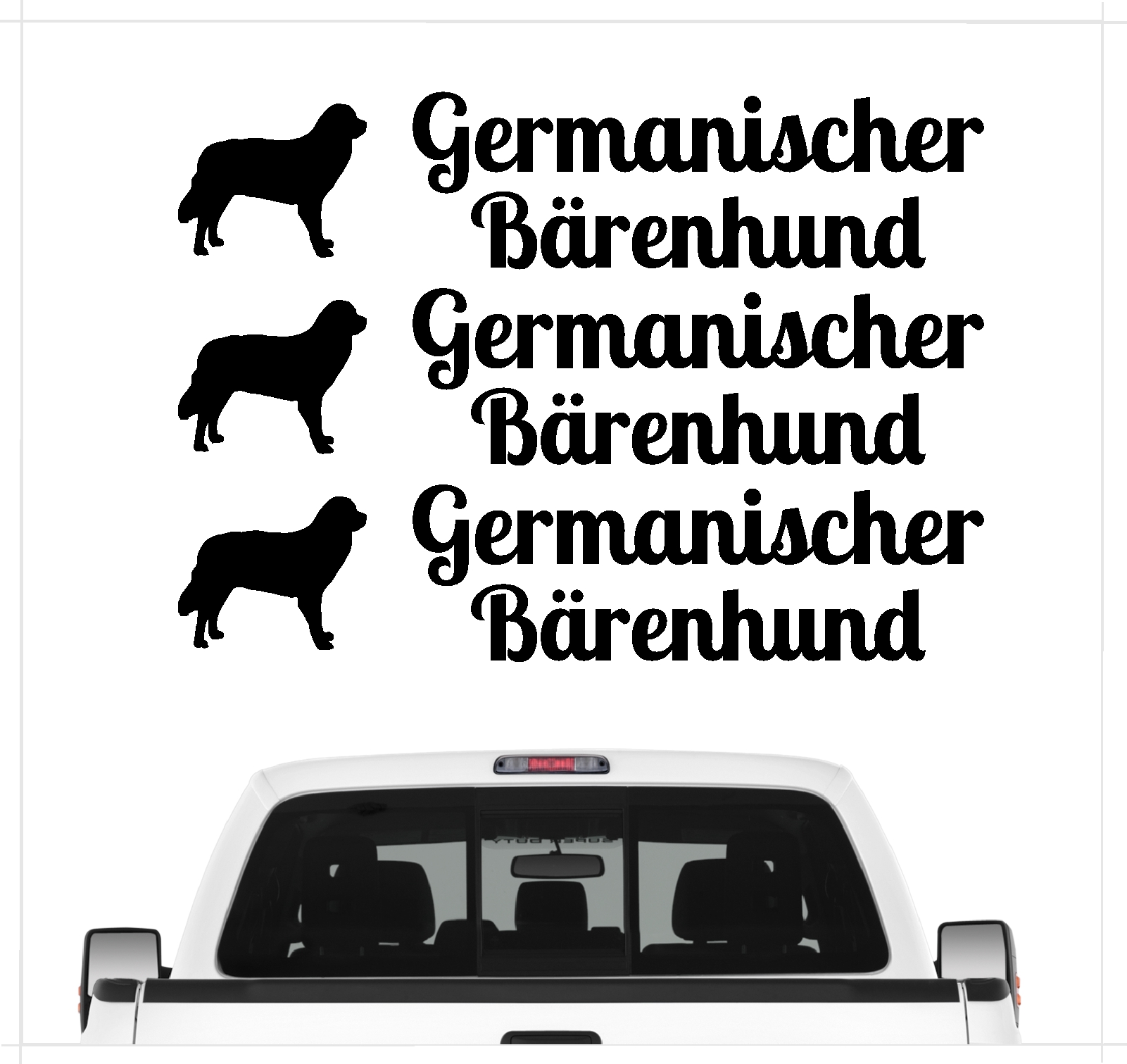 Germanischer Bärenhund Aufkleber 3er Set Hundeaufkleber Hundemotiv Hund Folie
