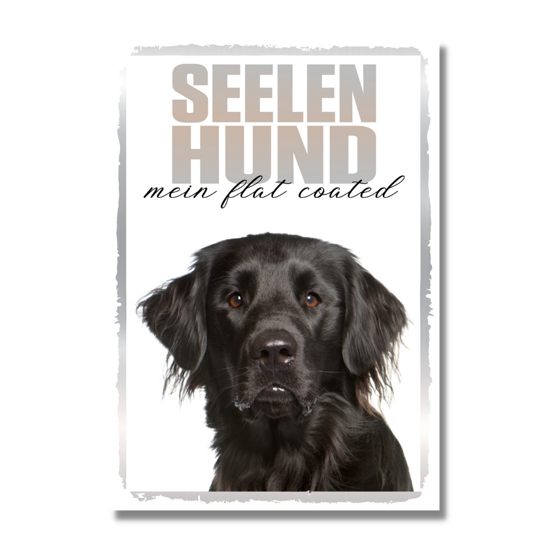 Flat Coated Retriever Seelenhund Dog Schild Spruch Türschild Hundeschild Warnschild Soulmate