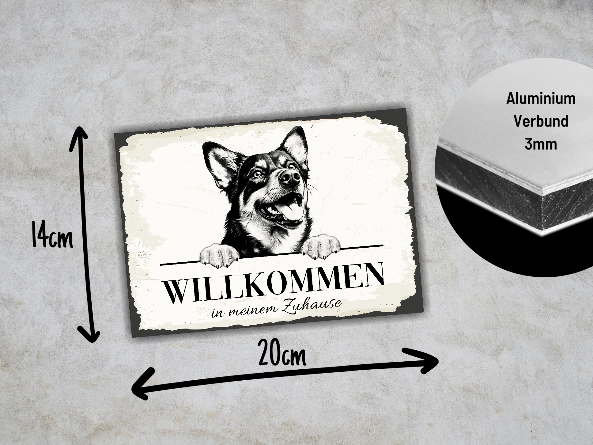 Hundeschild Willkommen Zuhause Lancashire Heeler  Schild Achtung Spruch