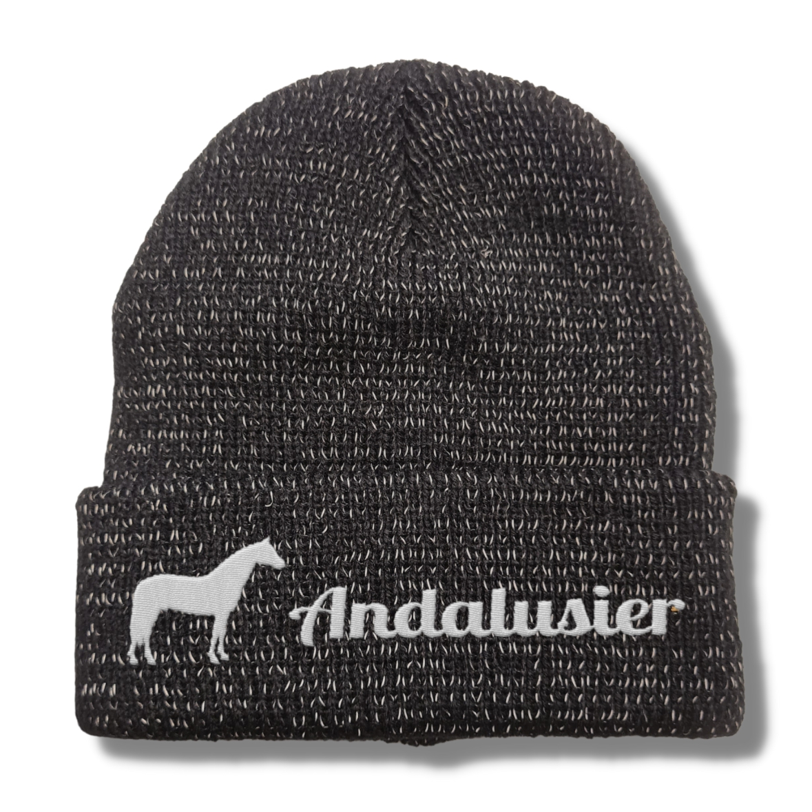Andalusier reflektierende Mütze Stickerei Pferd Winter Strickmütze reflex Beanie warm