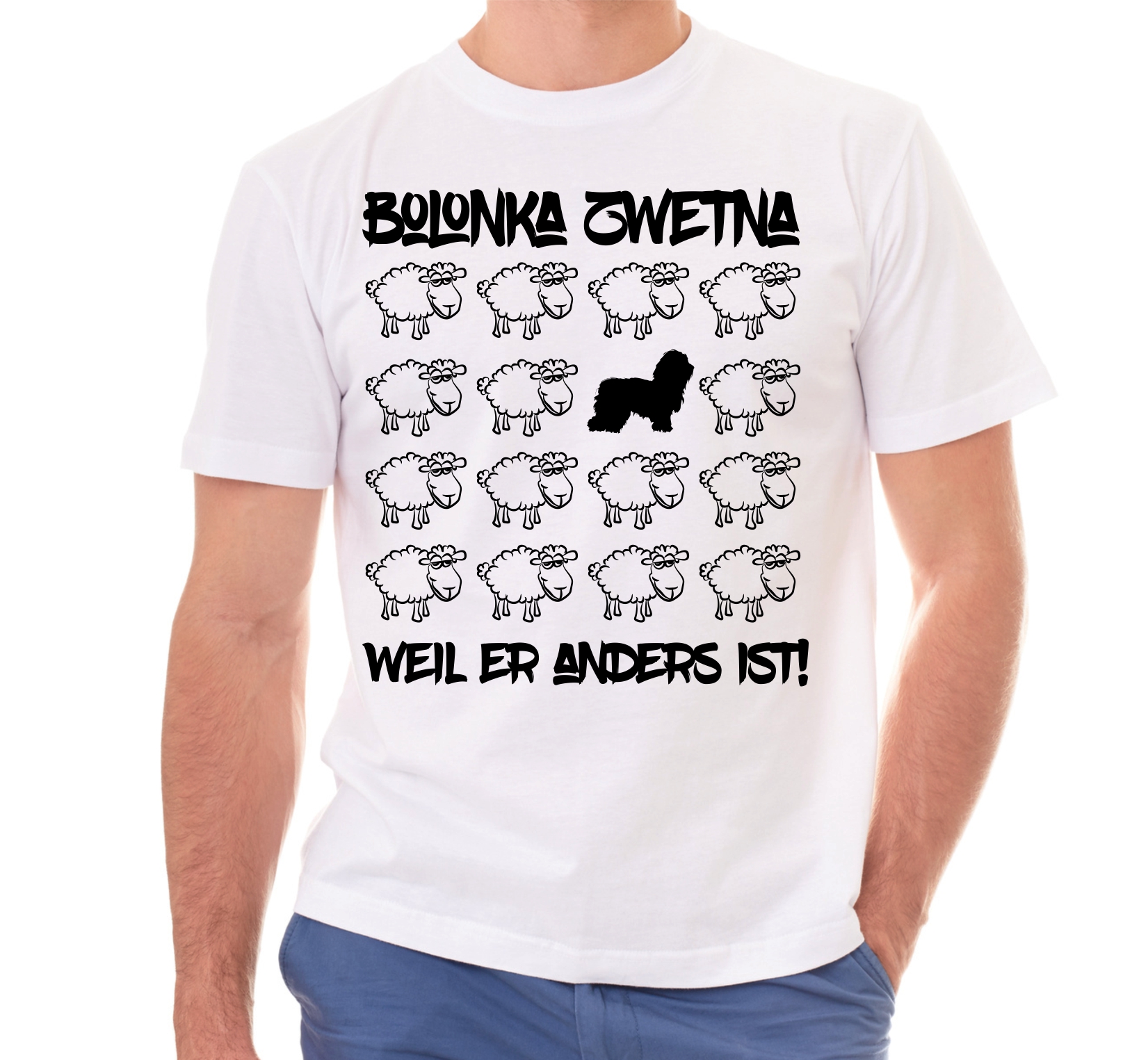 BOLONKA ZWETNA UNISEX T-SHIRT BLACK SHEEP by SIVIWONDER