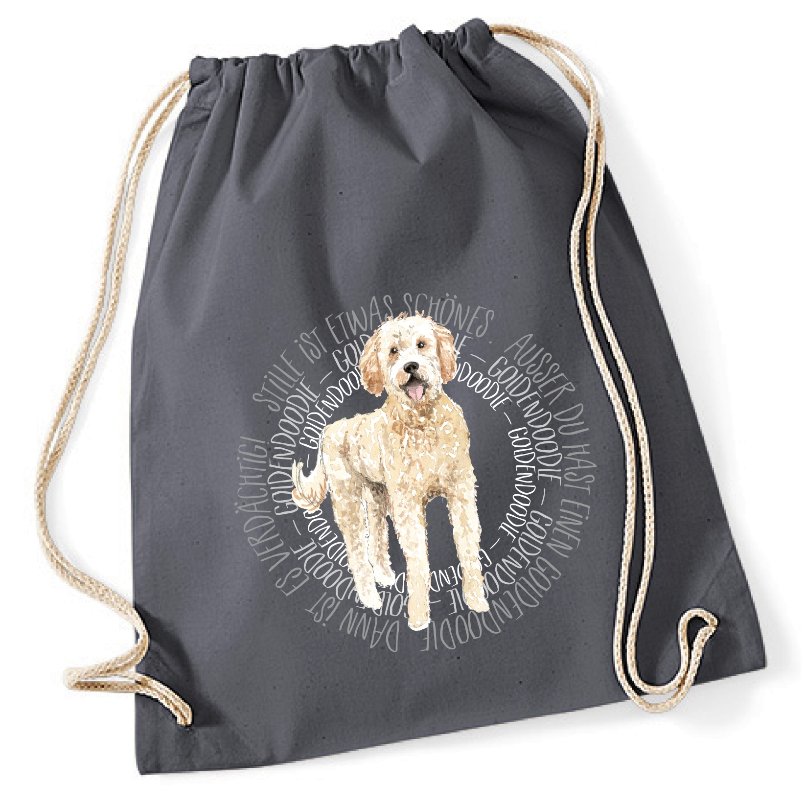 GOLDENDOODLE TURNBEUTEL CIRCLE Watercolor by SIVIWONDER
