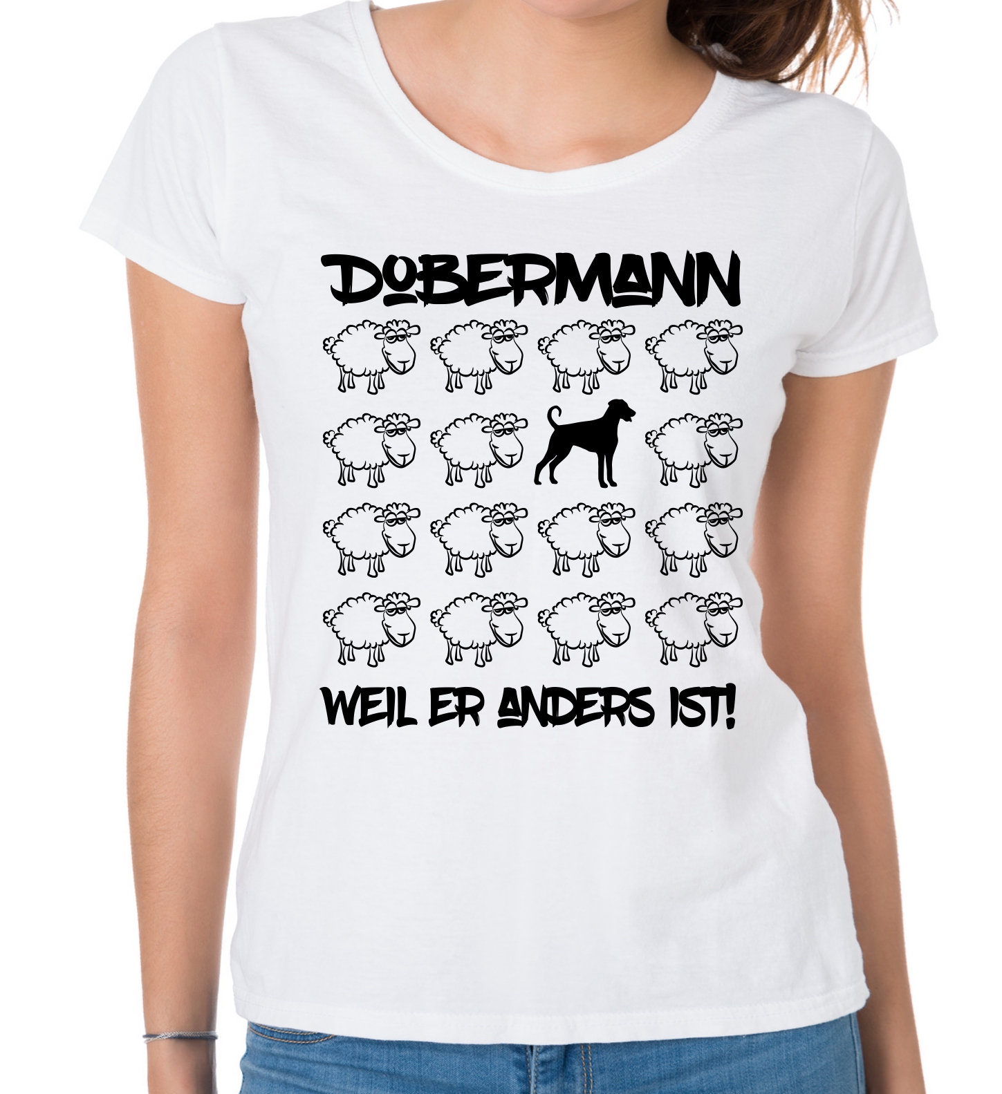 DOBERMANN DAMEN T-SHIRT BLACK SHEEP by SIVIWONDER