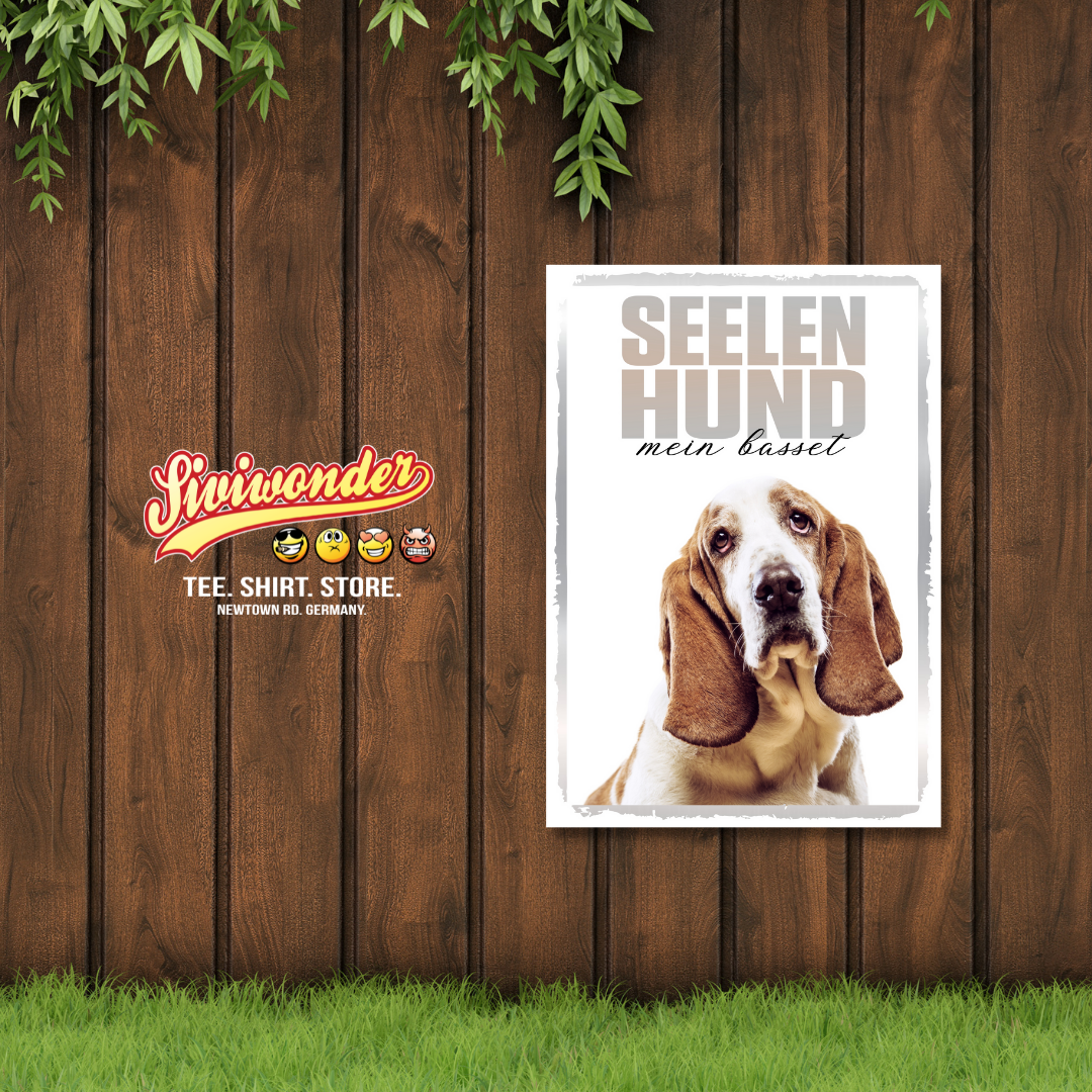 Basset Hound Seelenhund Dog Schild Spruch Türschild Hundeschild Warnschild Soulmate