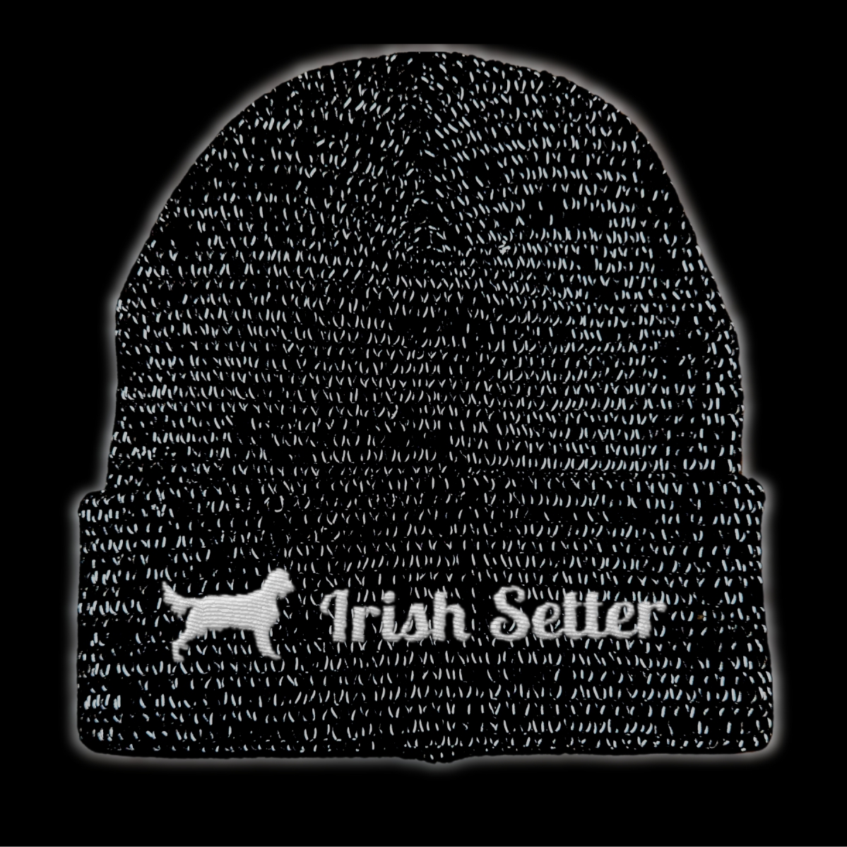 Irish Setter reflektierende Mütze Stickerei Hund Winter Strickmütze reflex Beanie warm