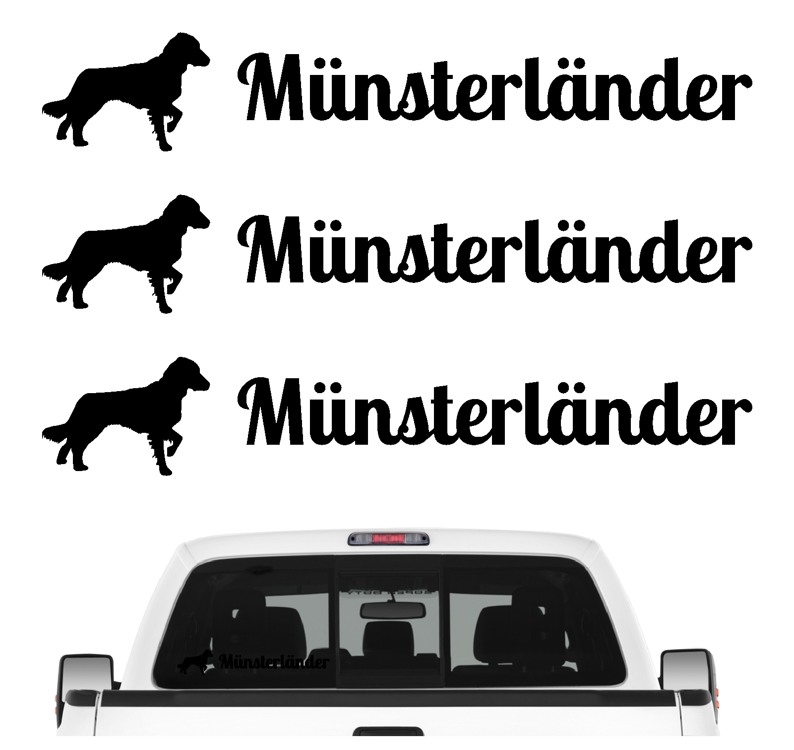 Münsterländer kleiner großer Vorstehhund Jagd Jagdhund Dog 3er Set  AUTOAUFKLEBER Aufkleber Hunde Hundemotiv by SIVIWONDER