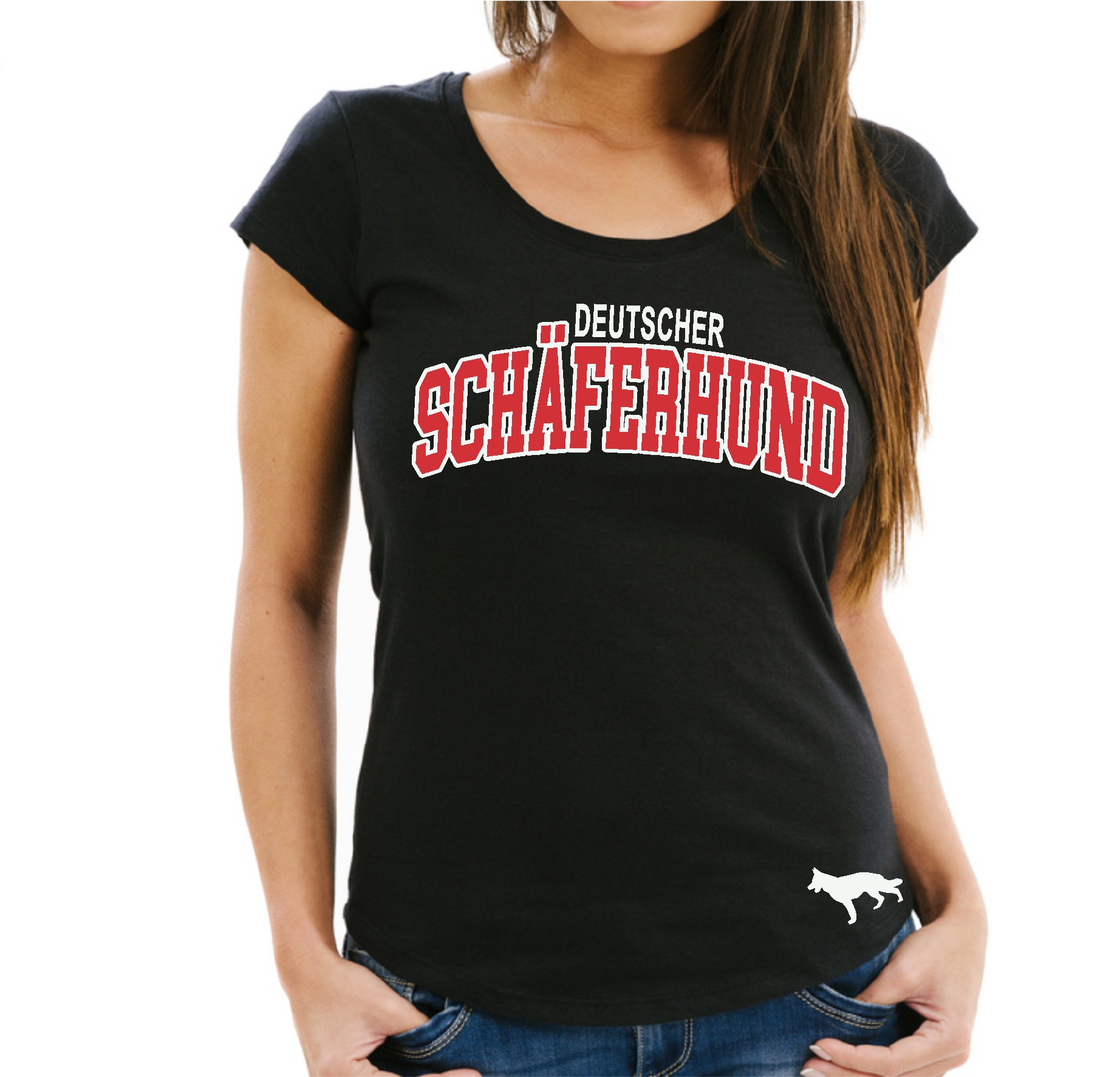 Deutscher Schäferhund Damen T-Shirt Extreme Hundemotiv Schäfer German Shepherd