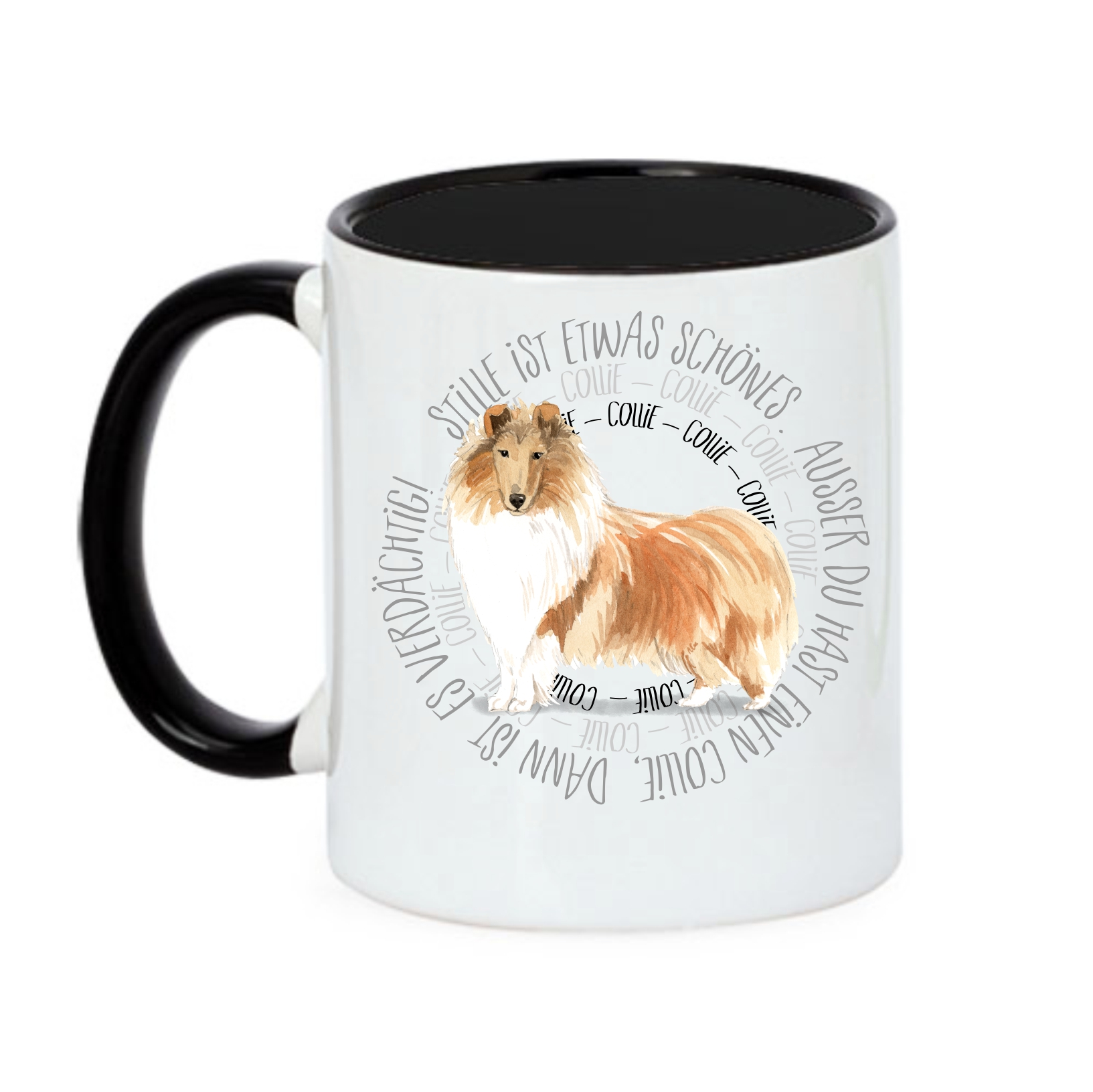 COLLIE TASSE CIRCLE WATERCOLOUR Motiv by SIVIWONDER