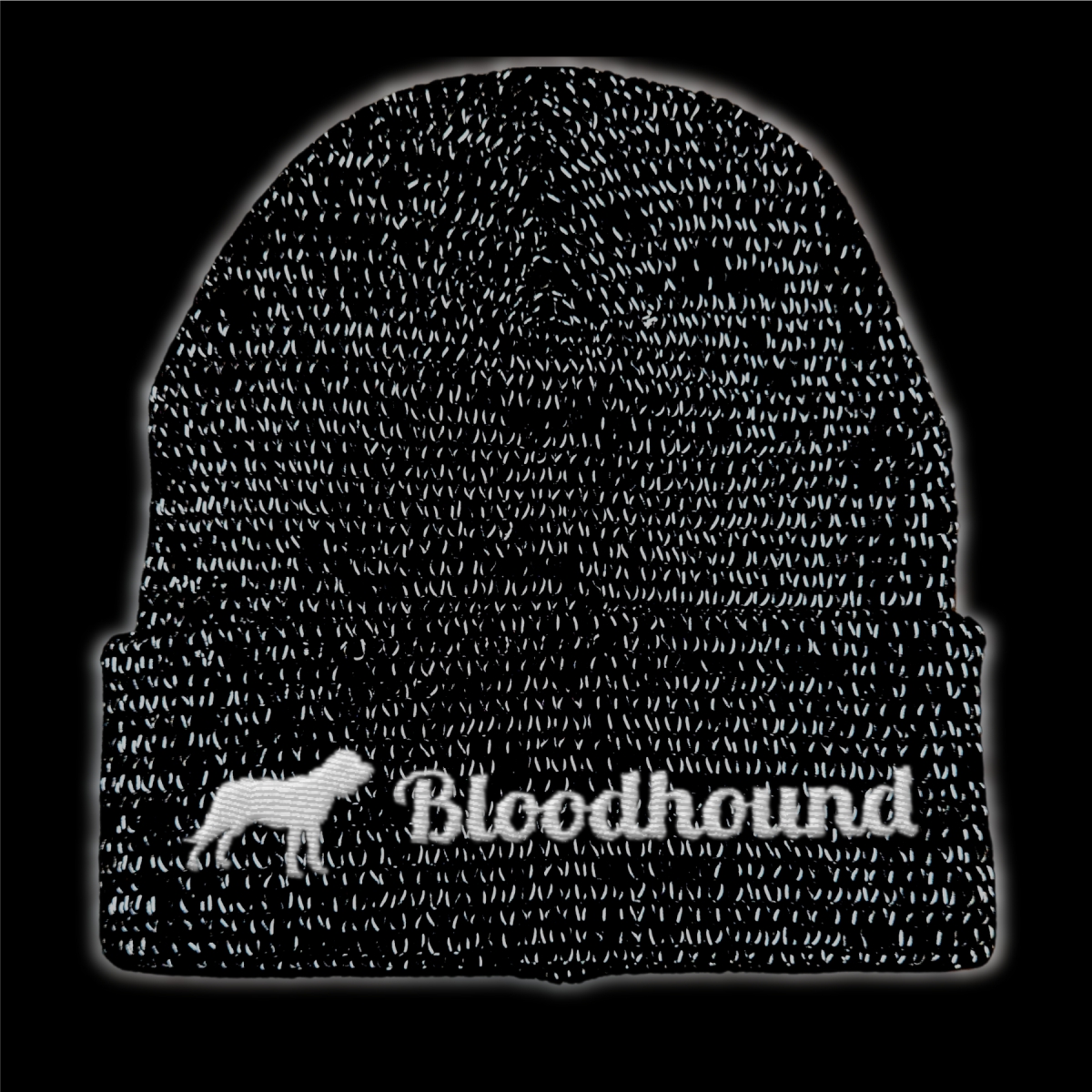 Bloodhound reflektierende Mütze Stickerei Hund Winter Strickmütze reflex Beanie warm