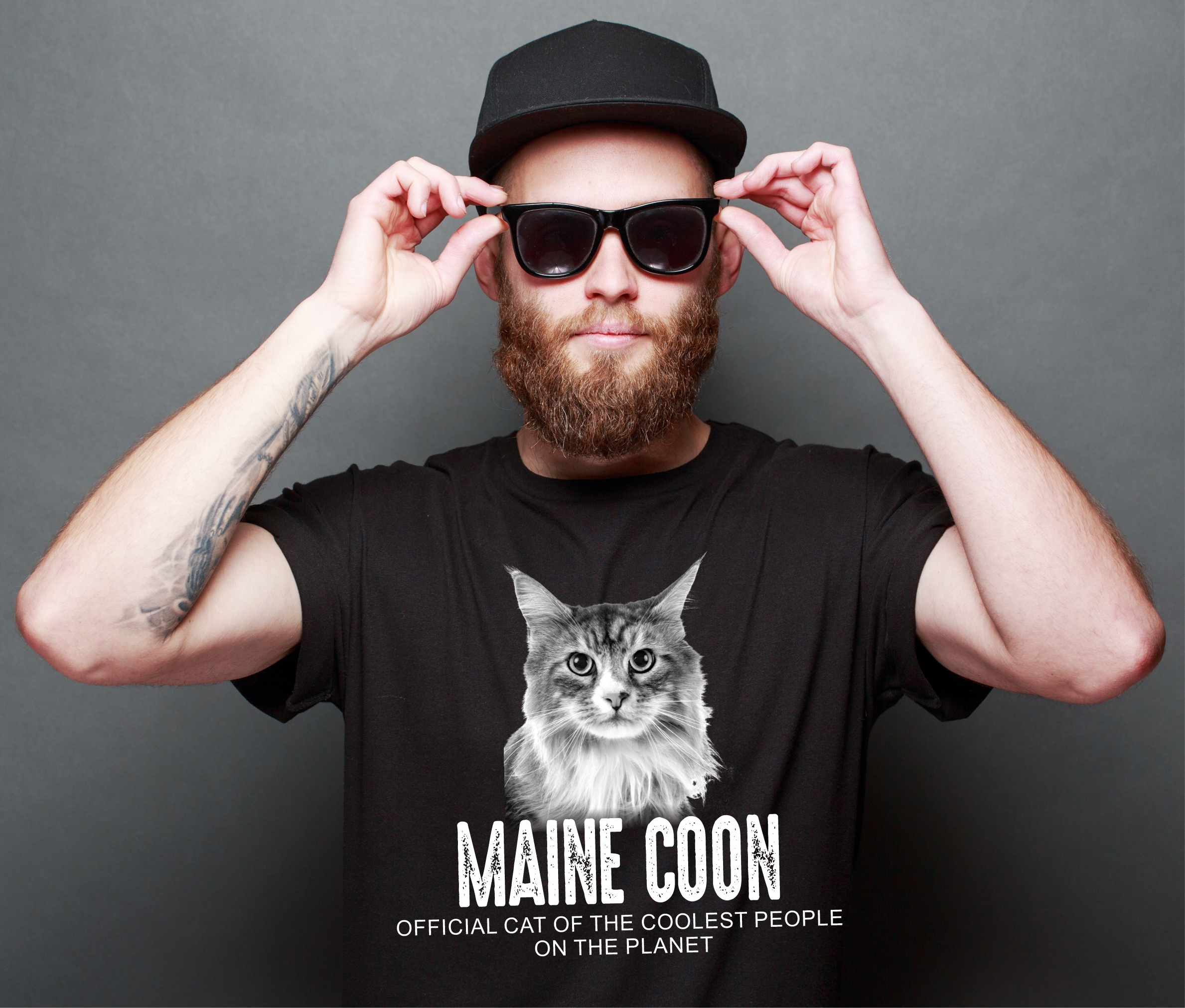 Maine Coon Official Cool  Katze Cat Unisex Shirt Katzenmotiv T-Shirt