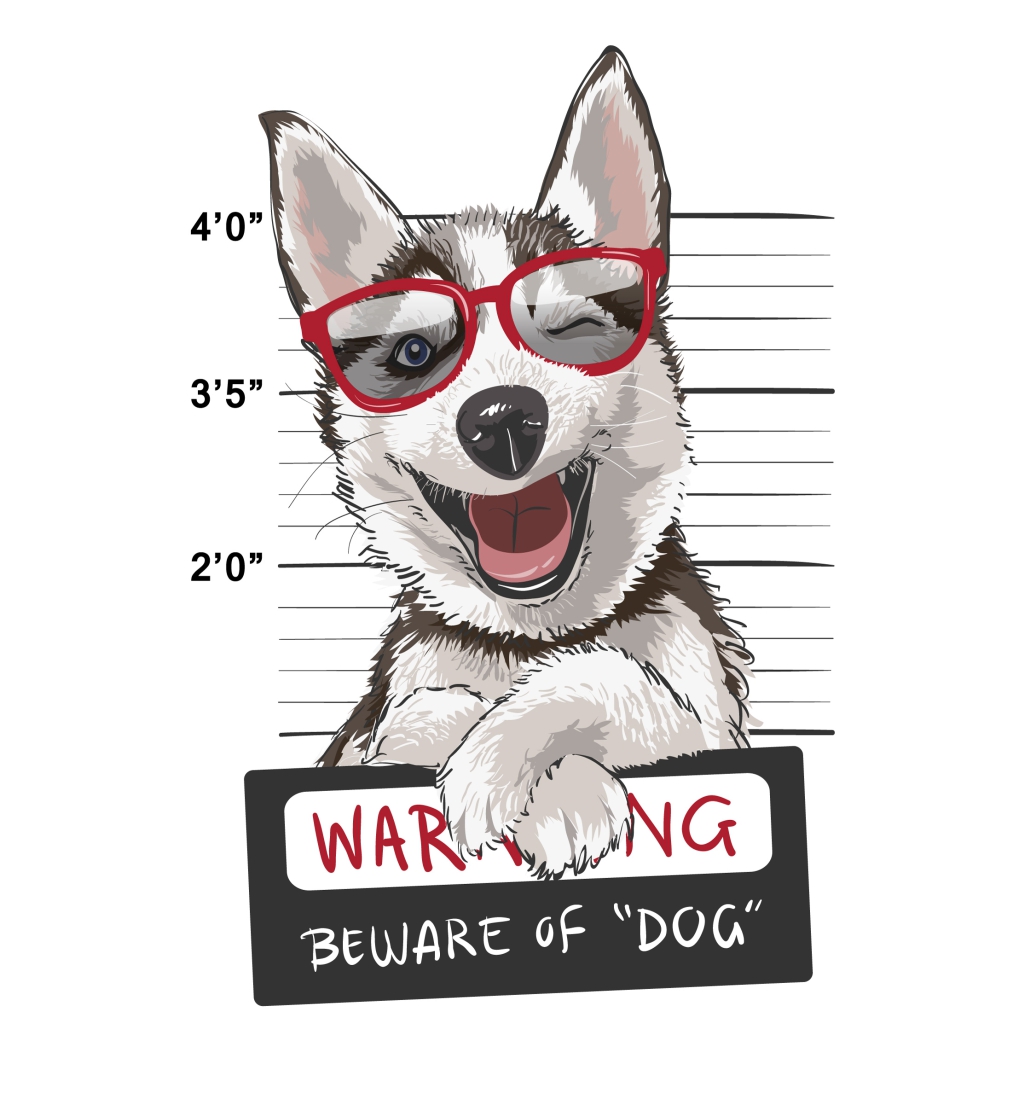 Siberian Husky Warning Police süße The Dog Tasse Kaffeebecher happy Design