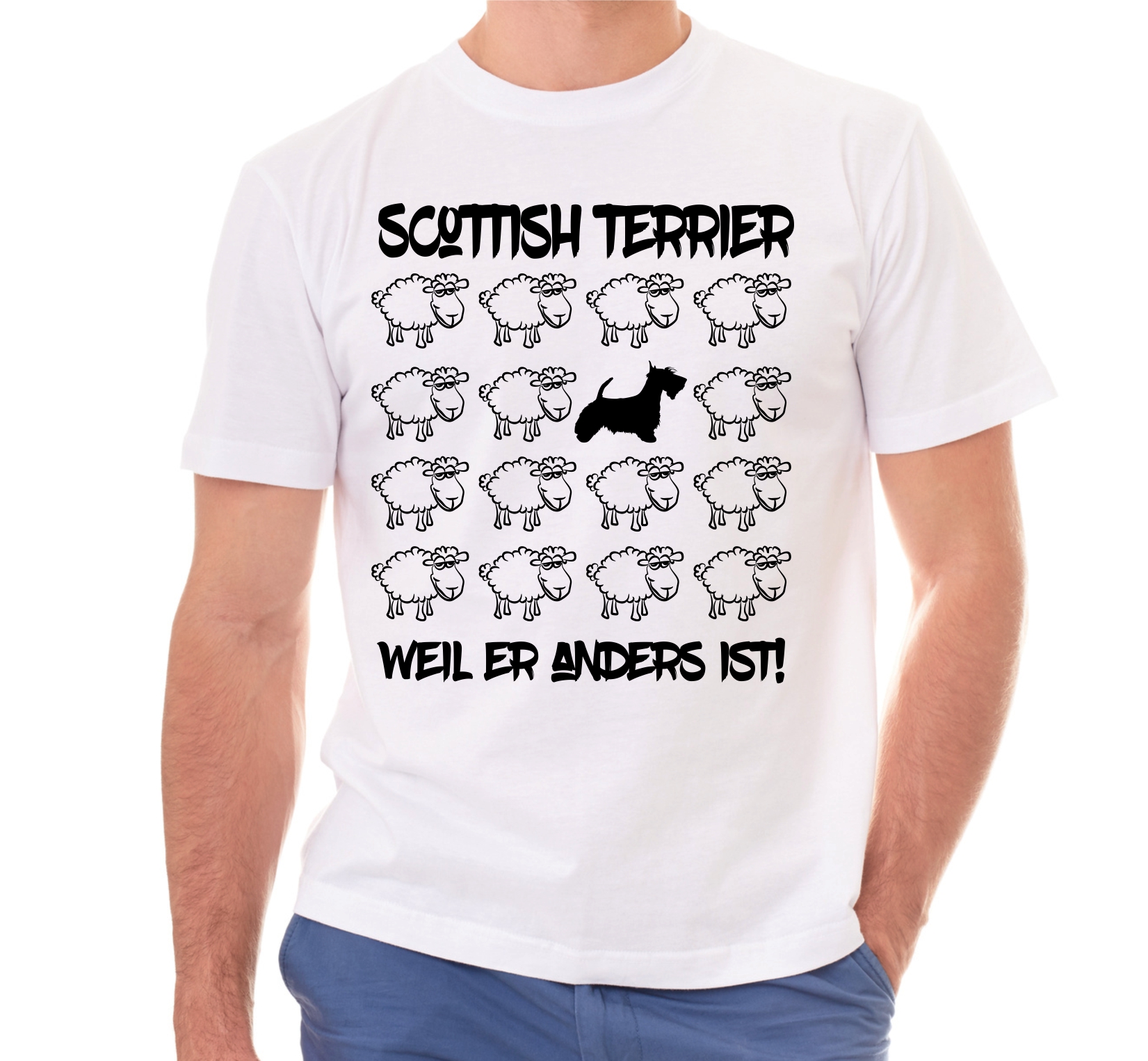 SCOTTISH TERRIER UNISEX T-SHIRT BLACK SHEEP by SIVIWONDER