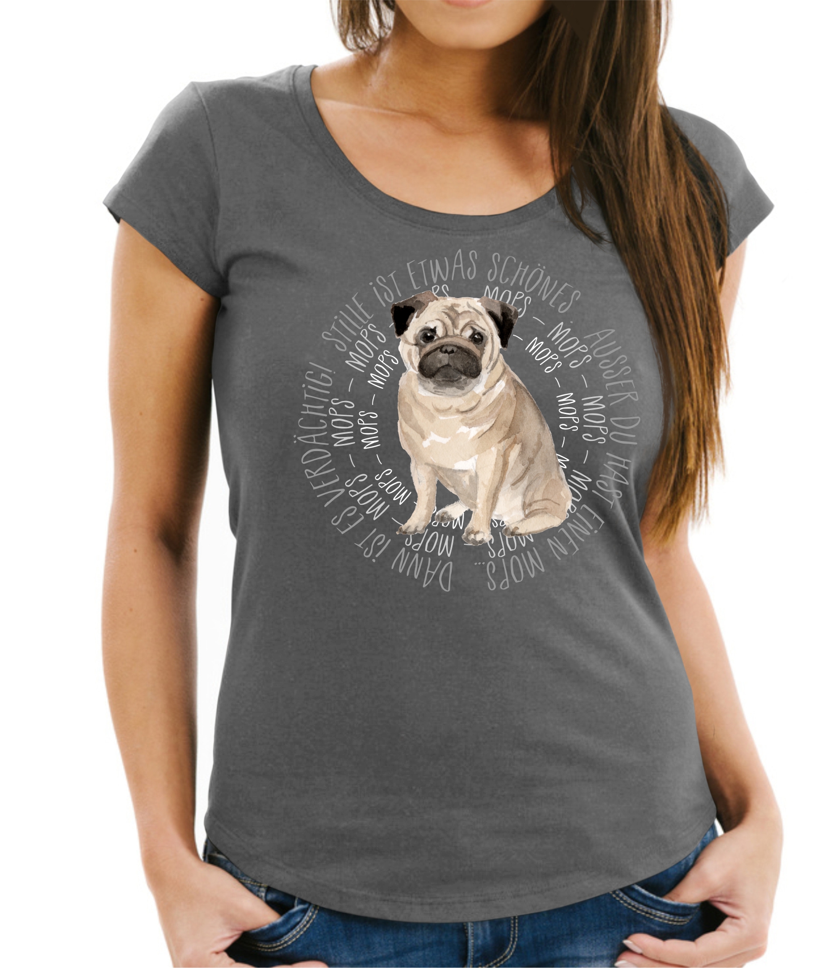 MOPS DAMEN T-SHIRT CIRCLE Watercolor by SIVIWONDER