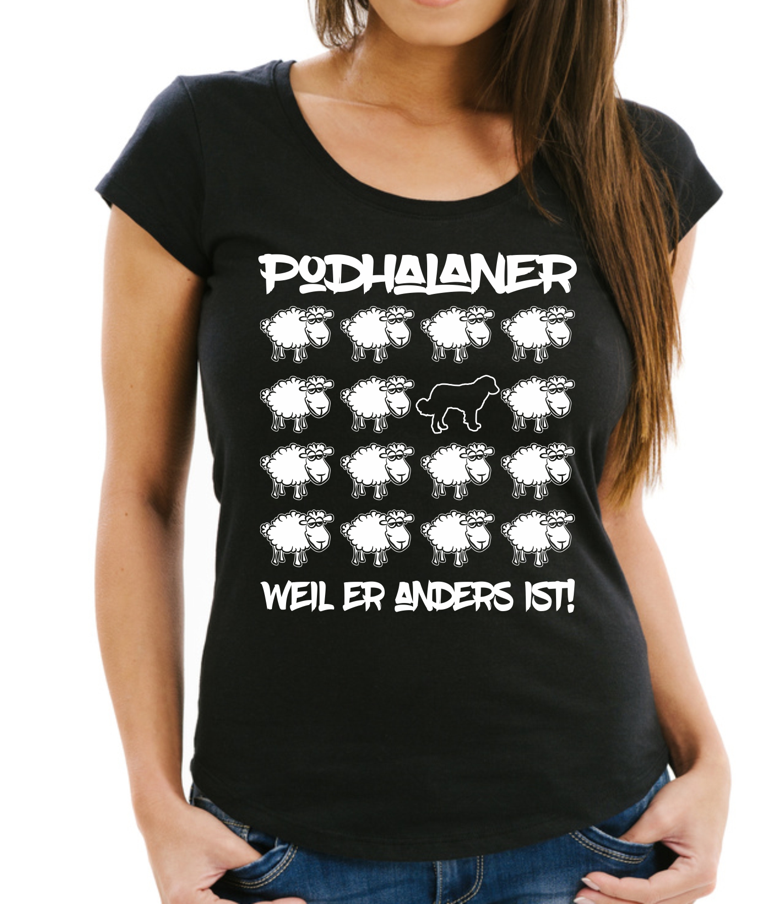 PODHALANER DAMEN T-SHIRT BLACK SHEEP by SIVIWONDER