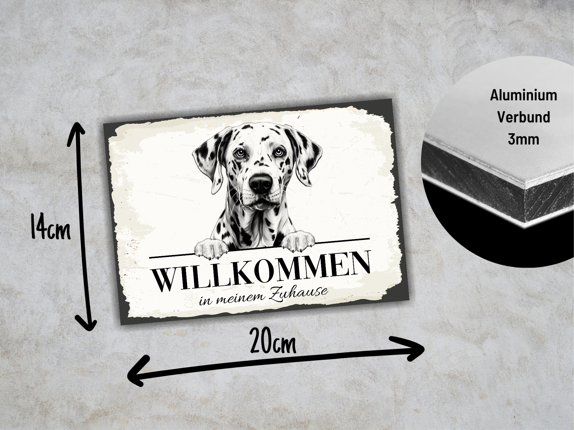 Hundeschild Willkommen Zuhause Dalmatiner Schild Achtung