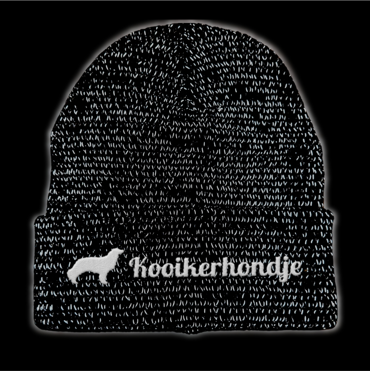 Kooikerhondje reflektierende Mütze Stickerei Hund Winter Strickmütze reflex Beanie warm