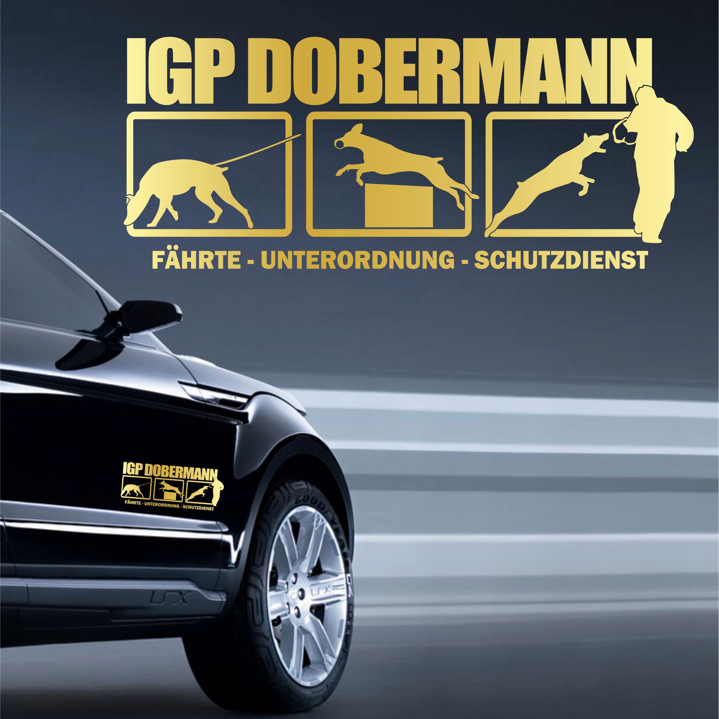 Aufkleber Hundemotiv Rasse IGP IPO Begleithund Prüfung Internationale Prüfungsordnung Gebrauchshudeprüfung Fährte Schutzdi