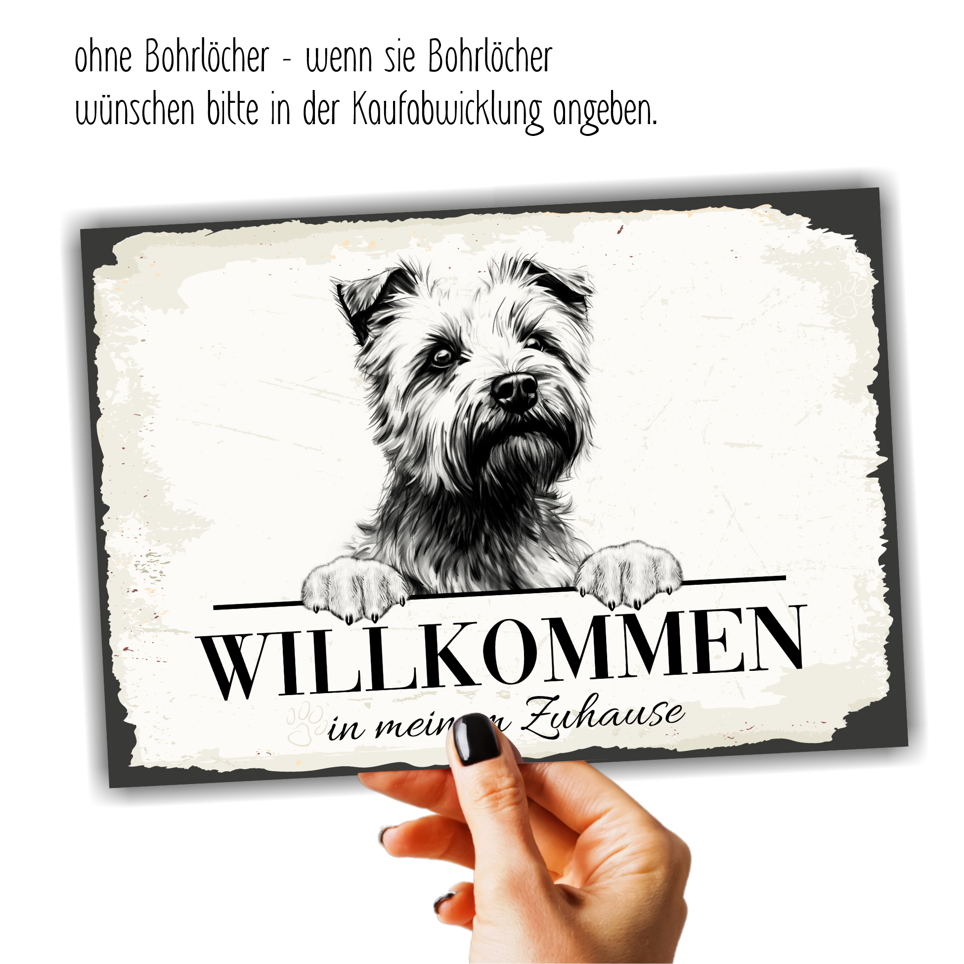 Hundeschild Willkommen Zuhause Norfolk Terrier Norfork Schild Achtung Spruch