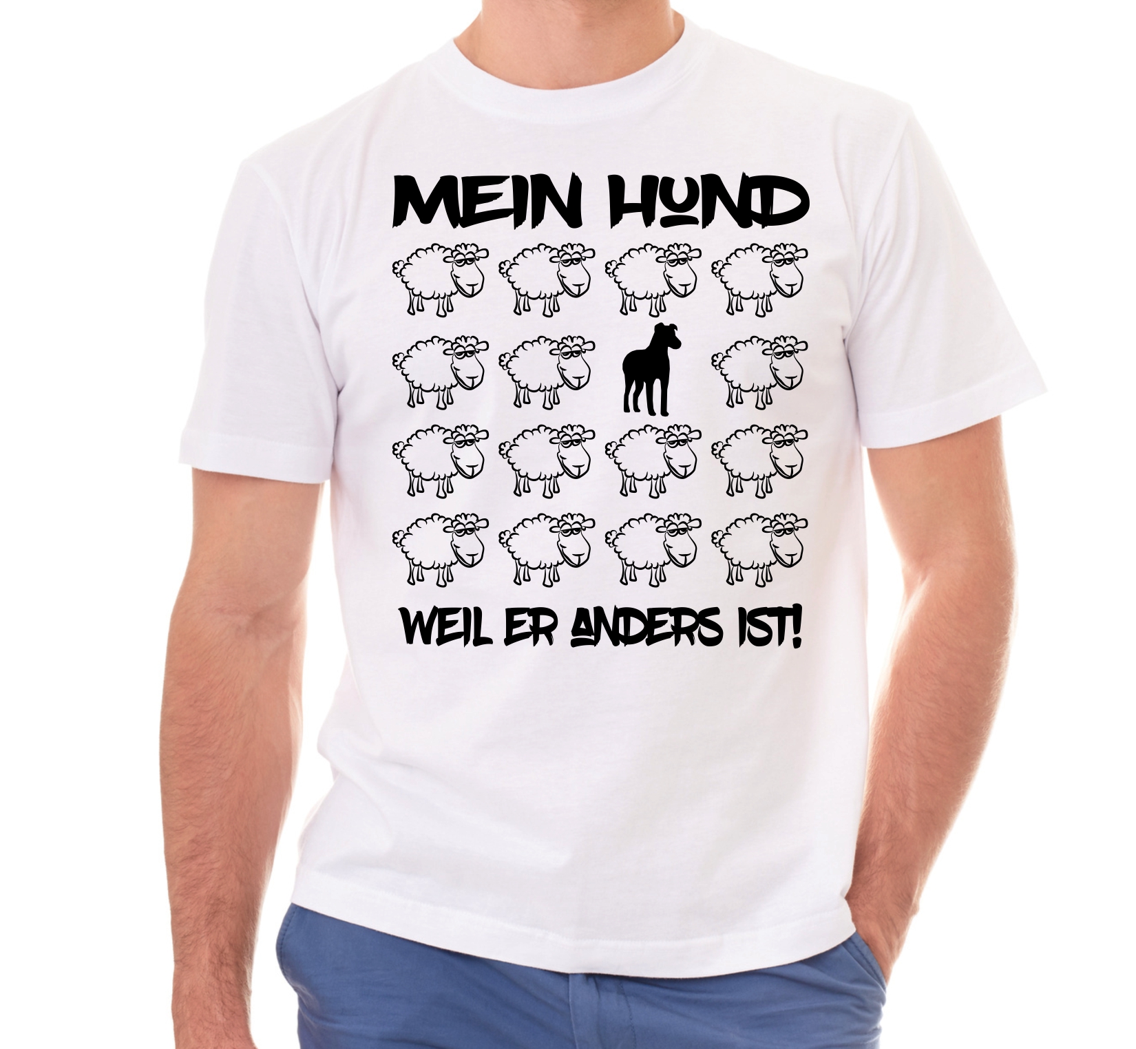 MEIN HUND UNISEX T-SHIRT BLACK SHEEP by SIVIWONDER