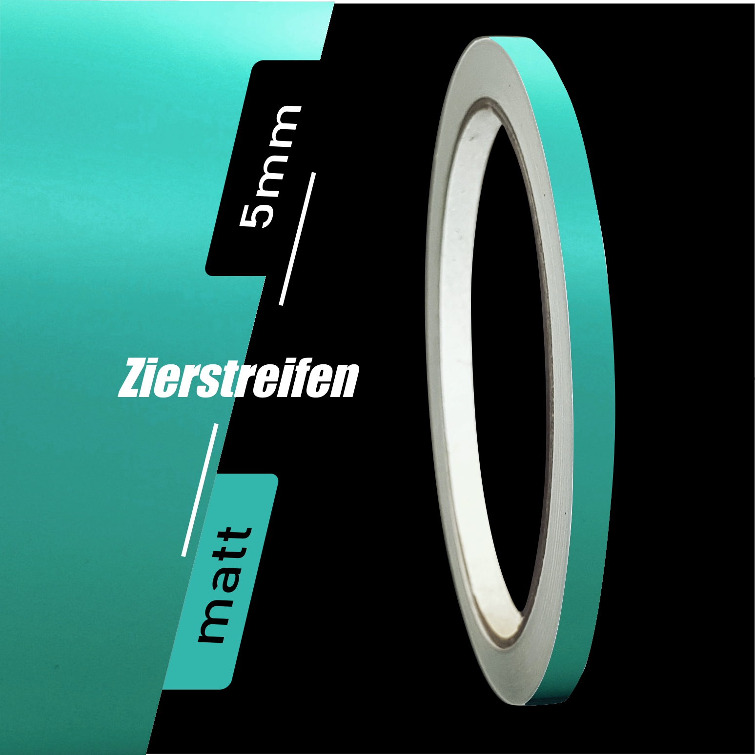 Zierstreifen Matt türkis wasser blau 5mm in in 10 m Länge für Auto Boot Klebeband Dekorstreifen Tuningstreifen Autofolie Siviwonder