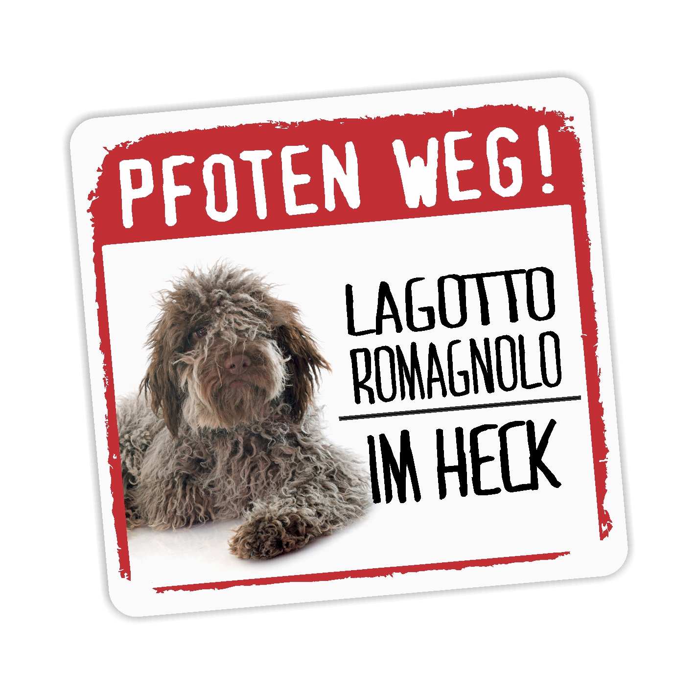 Lagotto Romagnolo Italienischer Trüffelhund Wasserhund Romagna Dog Pfoten weg  Aufkleber Digitaldruck Motiv by SIVIWONDER