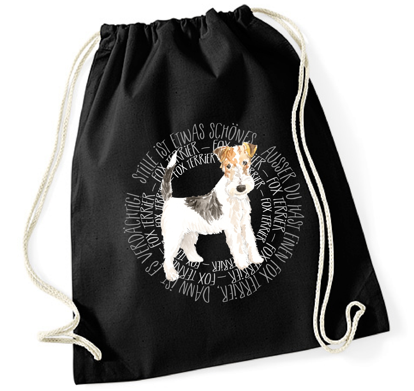 FOX TERRIER TURNBEUTEL CIRCLE Watercolor by SIVIWONDER