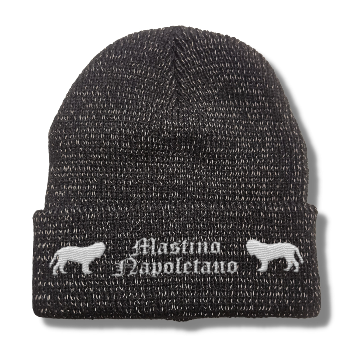 Bad Mastino Napoletano reflektierende Mütze Stickerei Hund Winter Strickmütze reflex Beanie warm