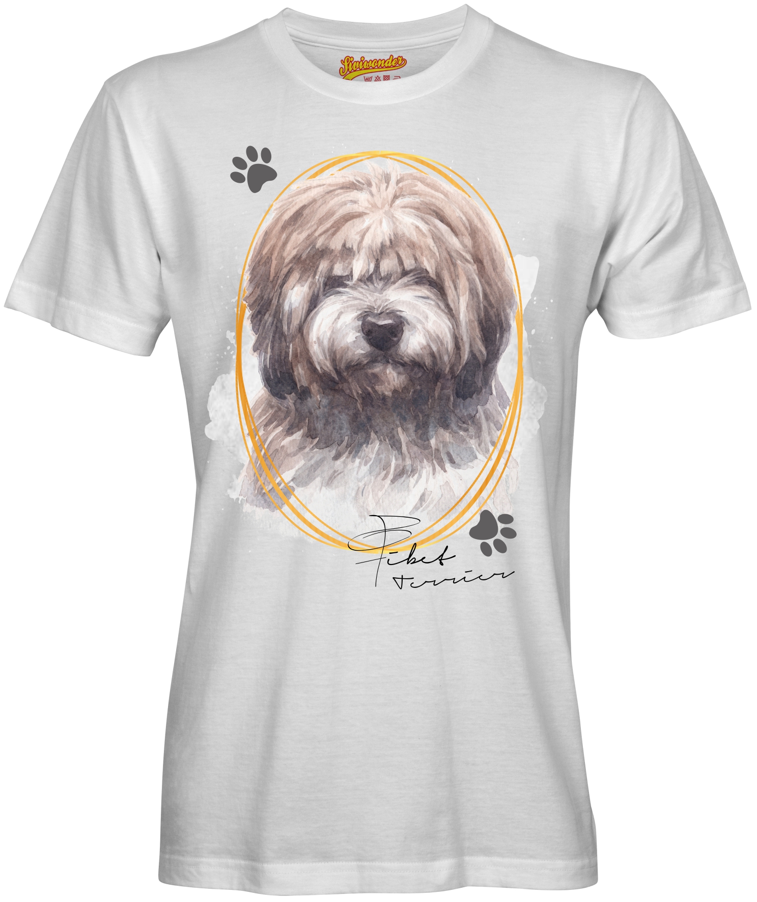 Unisex T-Shirt TIBET TERRIER Signature Dogs by Siviwonder